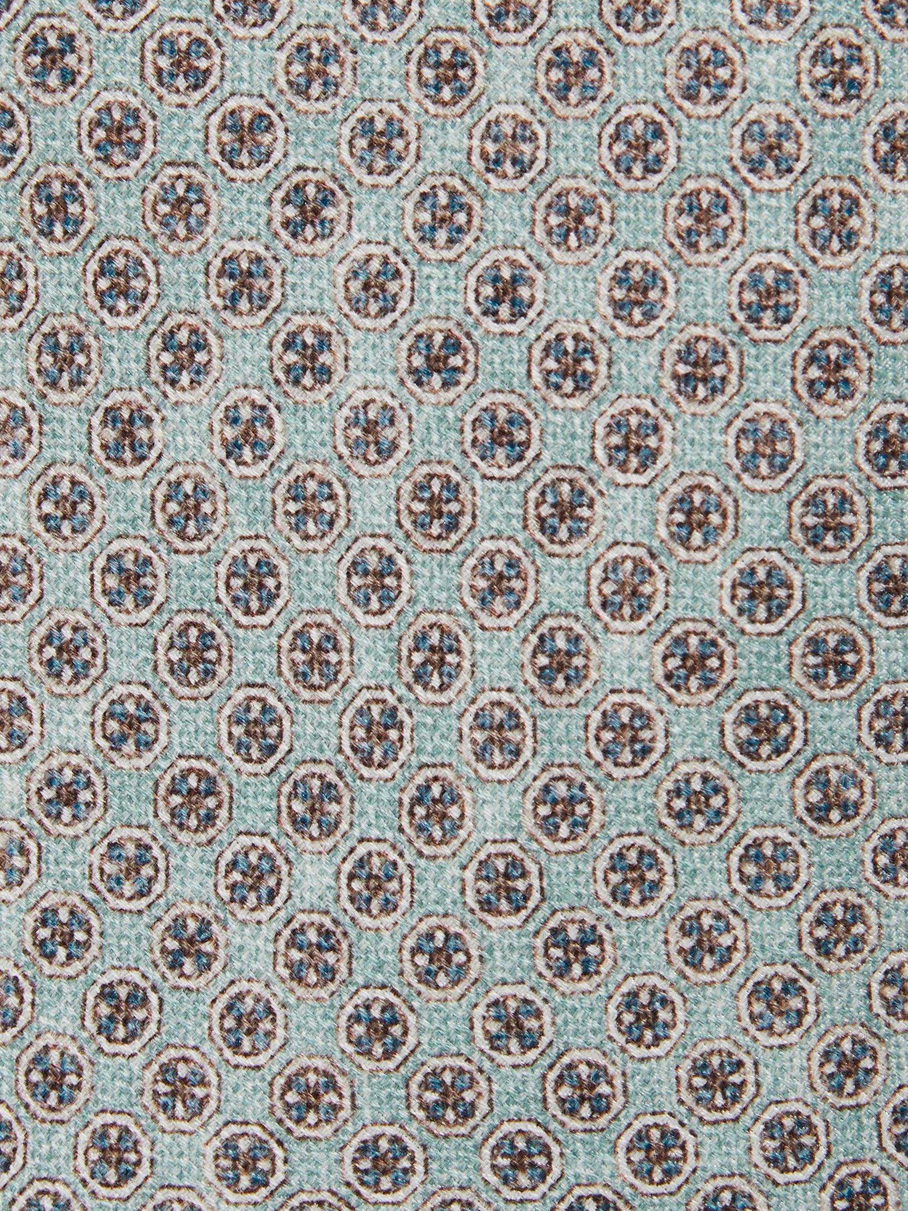Silk Medallion-Print Tie in Soft Sage - Image 4 of 4