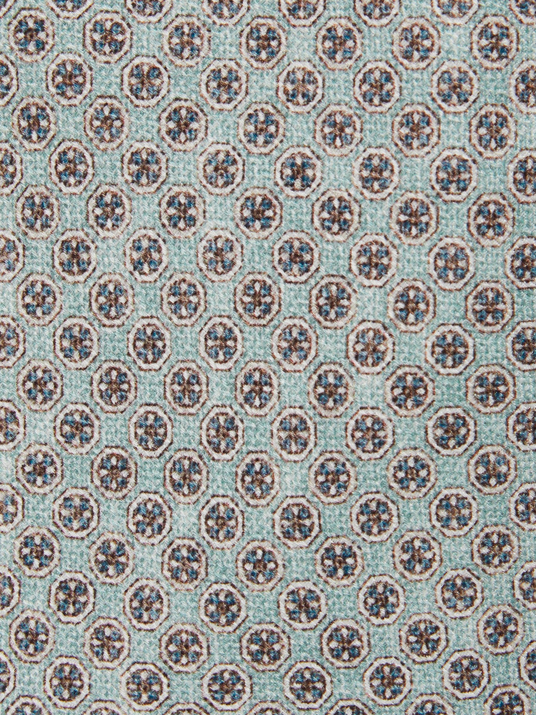 Silk Medallion-Print Tie in Soft Sage - Image 5 of 5