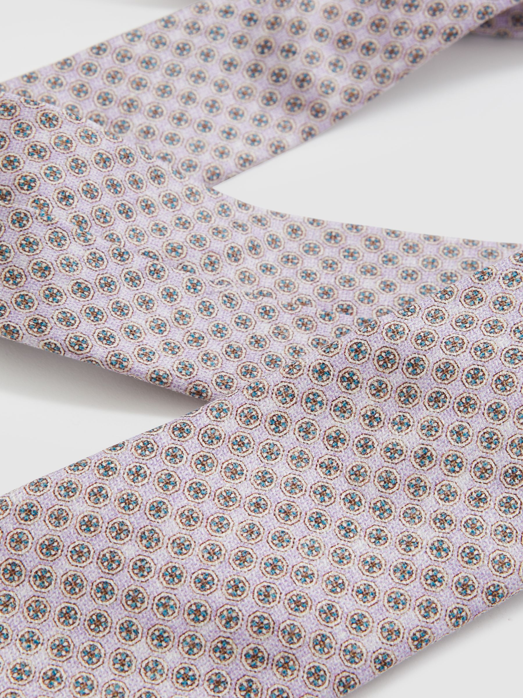 Silk Medallion-Print Tie in Soft Pink - Image 3 of 5