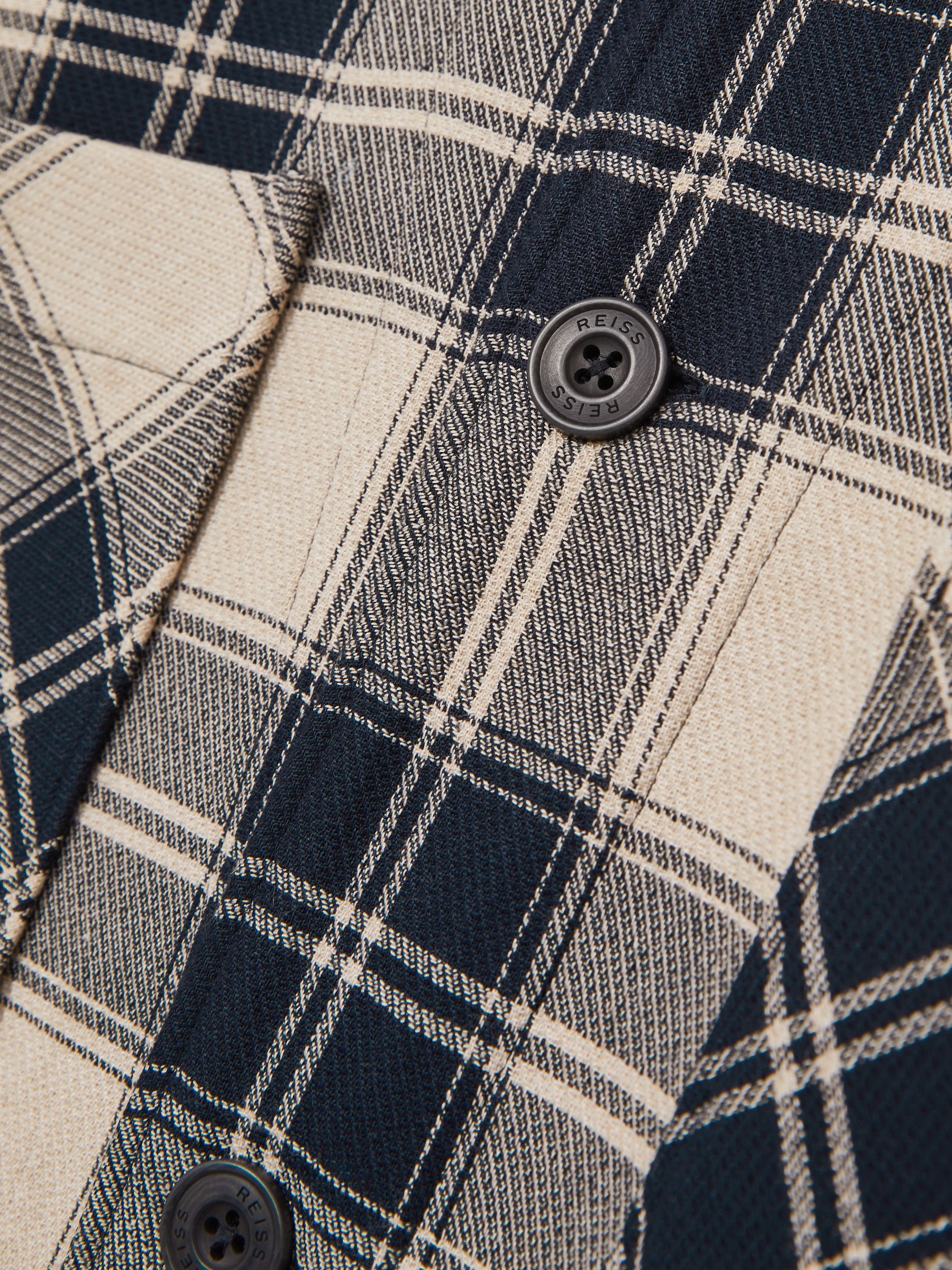 McLaren F1 Team Check Logo Overshirt in Navy/Off White - Image 5 of 6