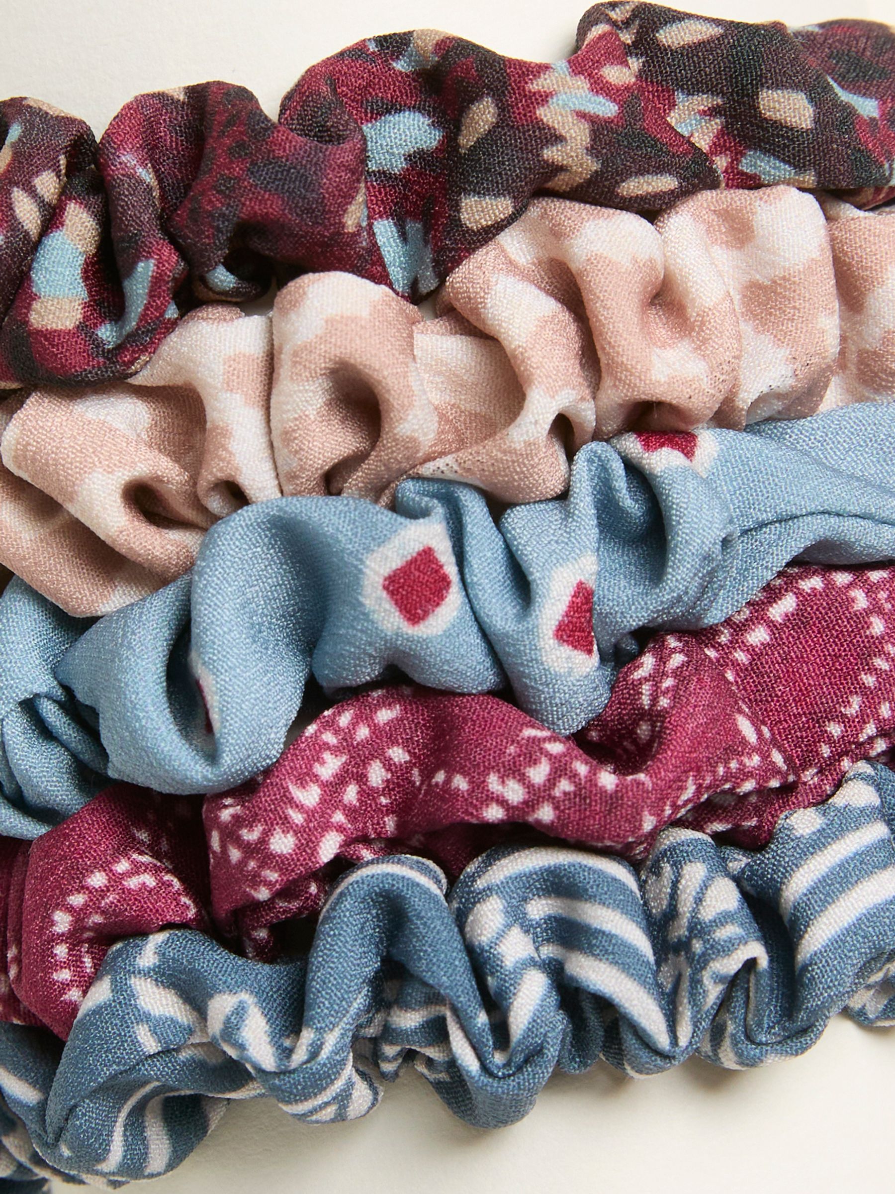 Multi 5 Pack Everyday Printed Scrunchies - Image 2 of 2