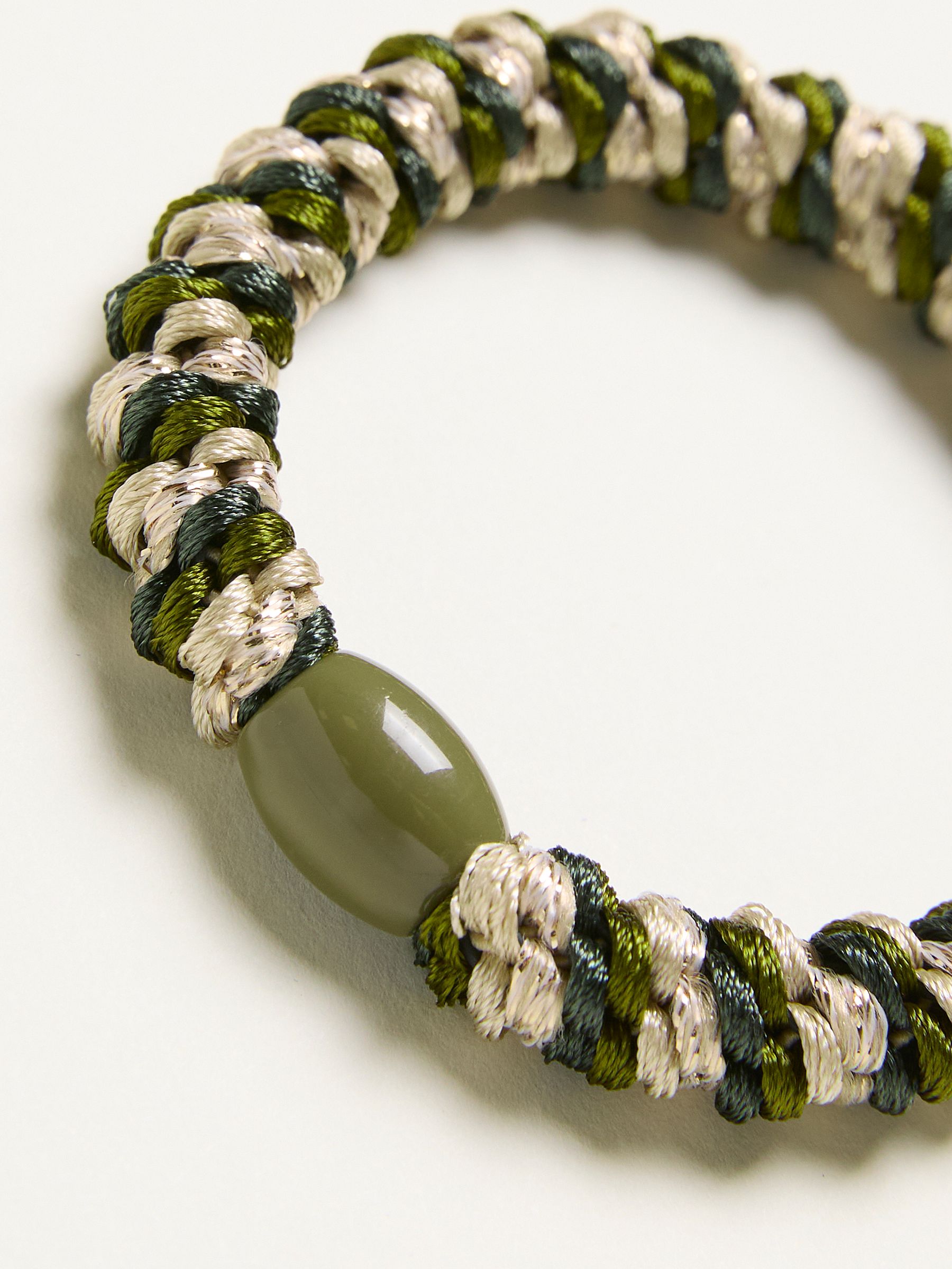 Green Twist Hair Tie - Image 2 of 2 Green Twist Hair Tie - Image 2 of 2