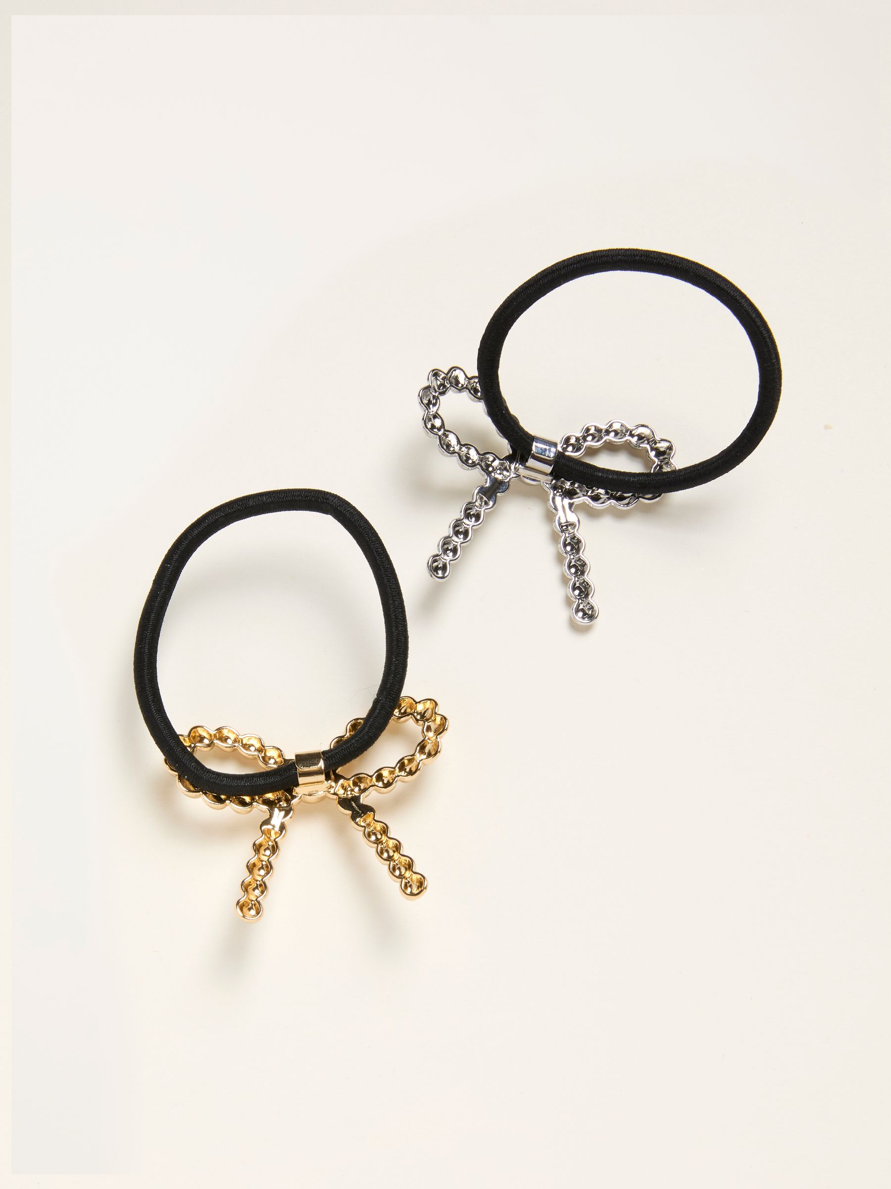 Multi 2 Pack Metal Bow Hair Ties - Image 2 of 2 Multi 2 Pack Metal Bow Hair Ties - Image 2 of 2