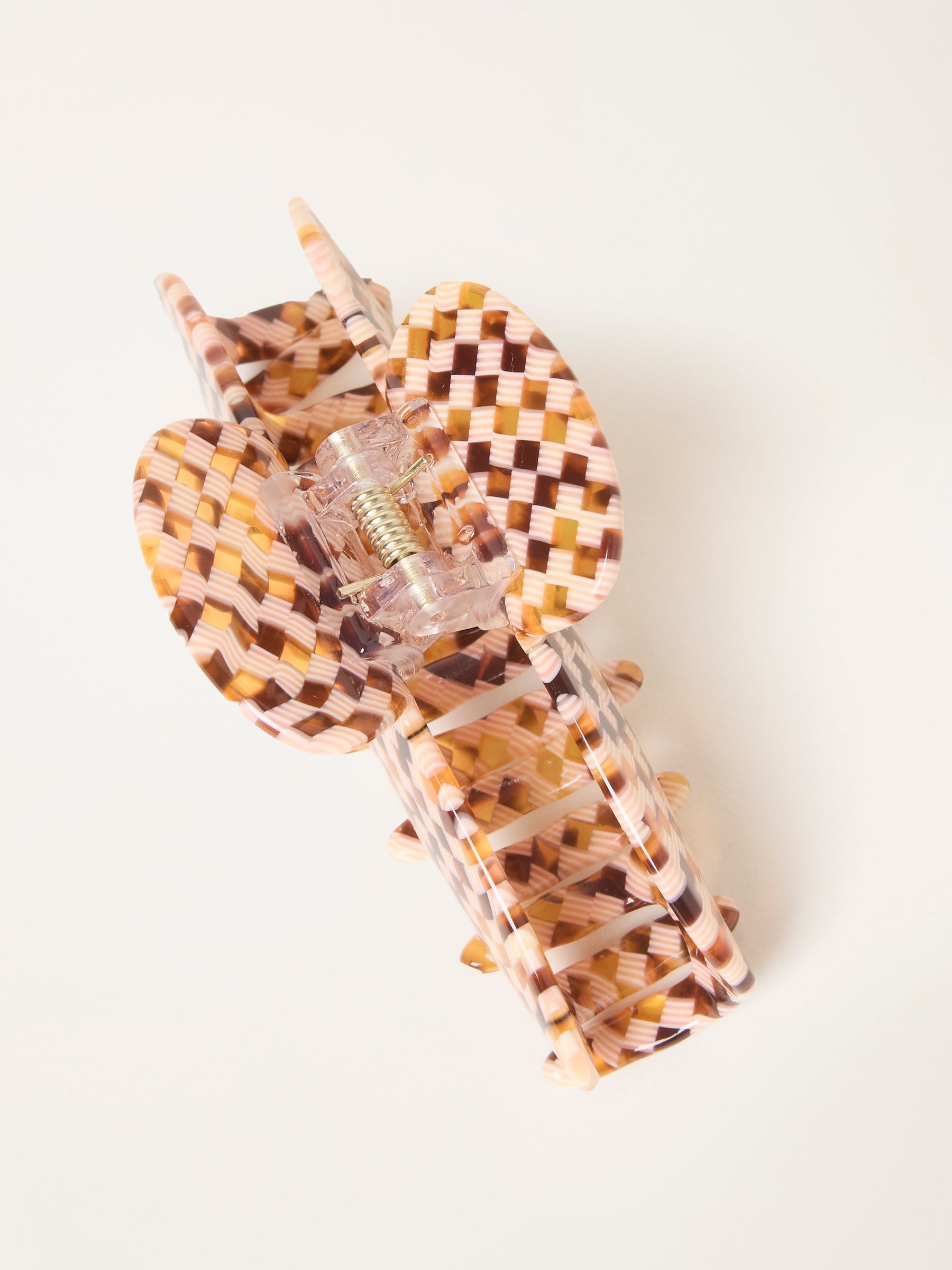 Brown Checkerboard Claw Clip - Image 2 of 3
