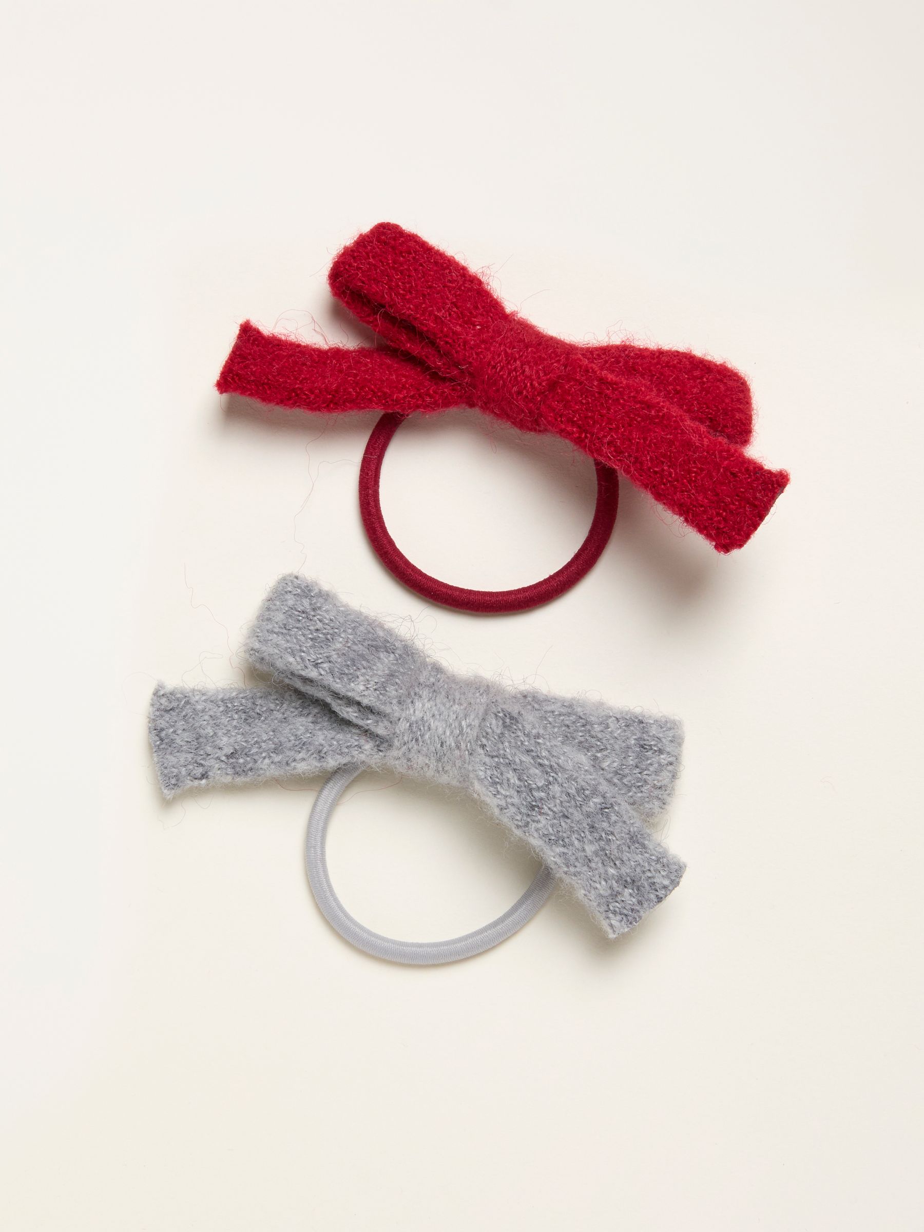 Multi 2 Pack Knitted Bow Hair Ties - Image 1 of 2