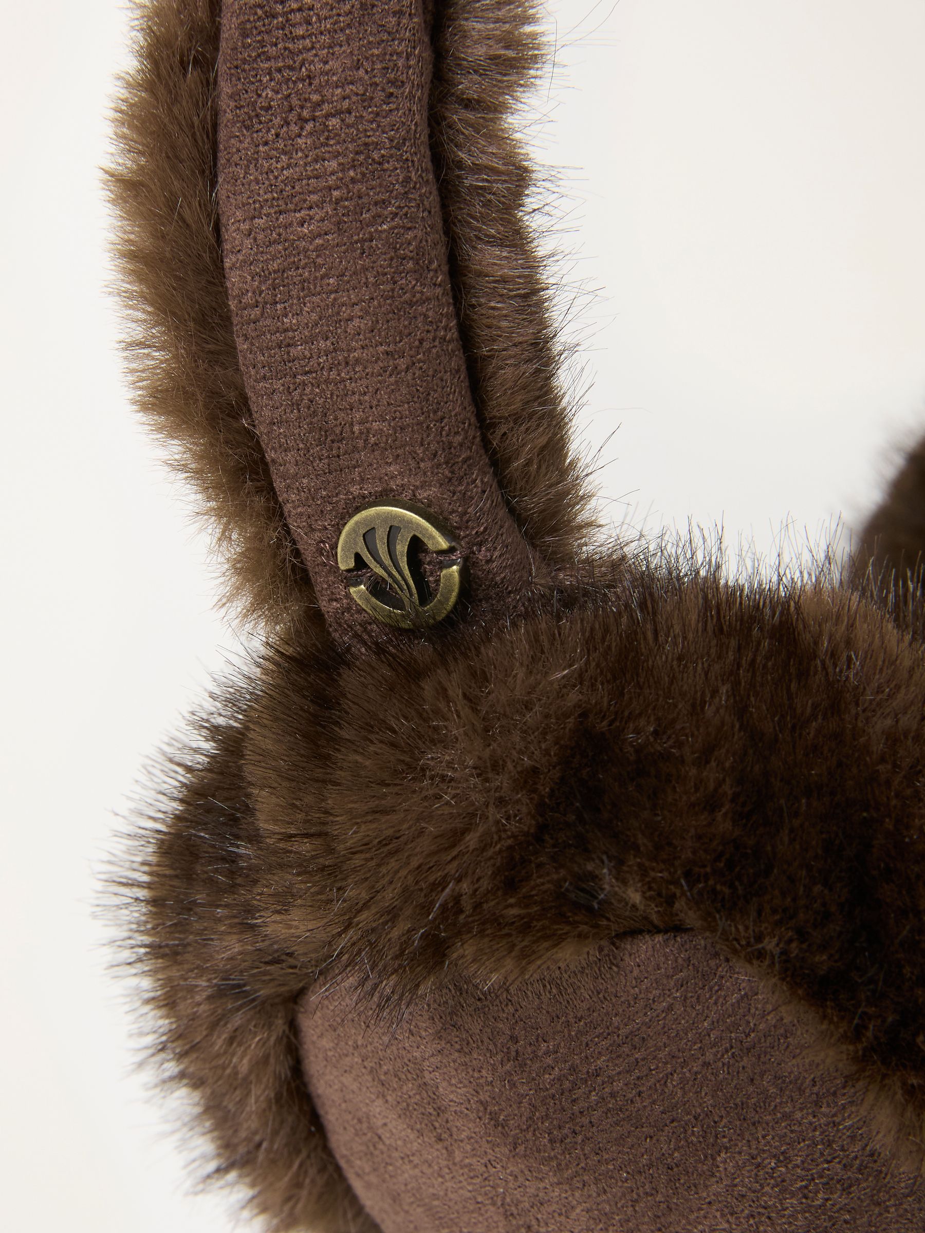 Chocolate Brown Fluffy Earmuffs | FatFace USA