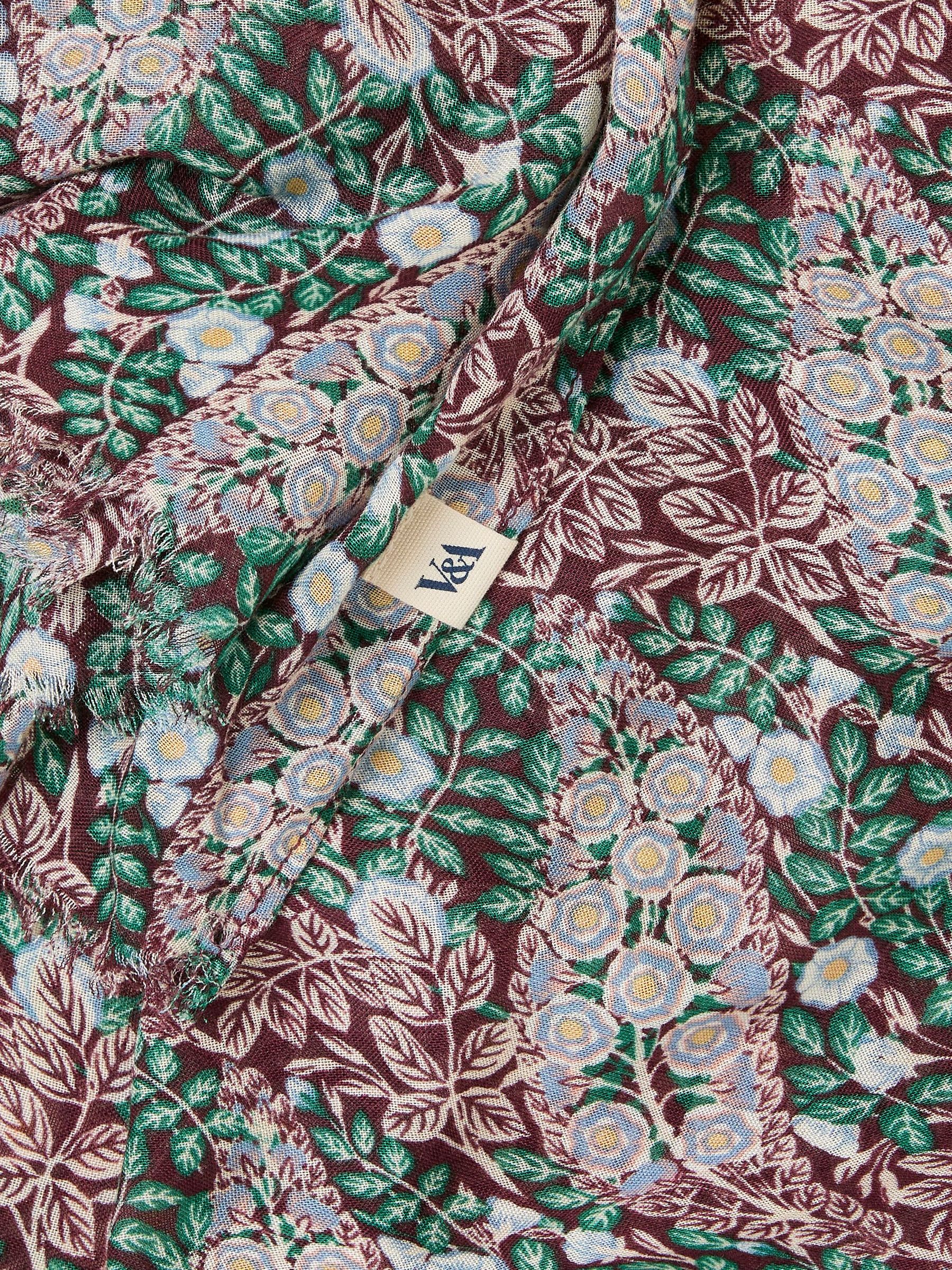 Burgundy Red Floral Bouquet Scarf - Image 2 of 2