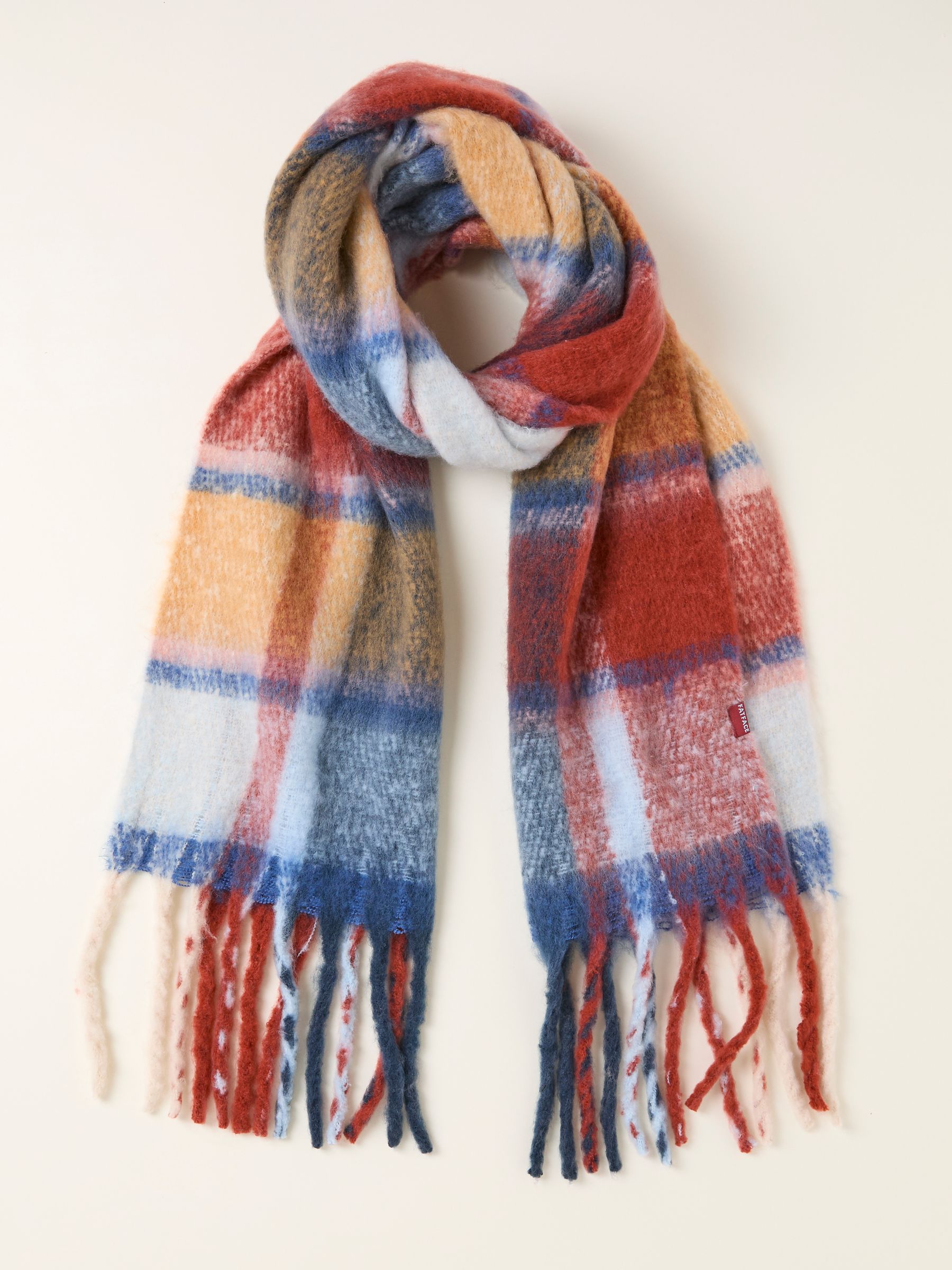 Susie Multi red Check Scarf | FatFace USA