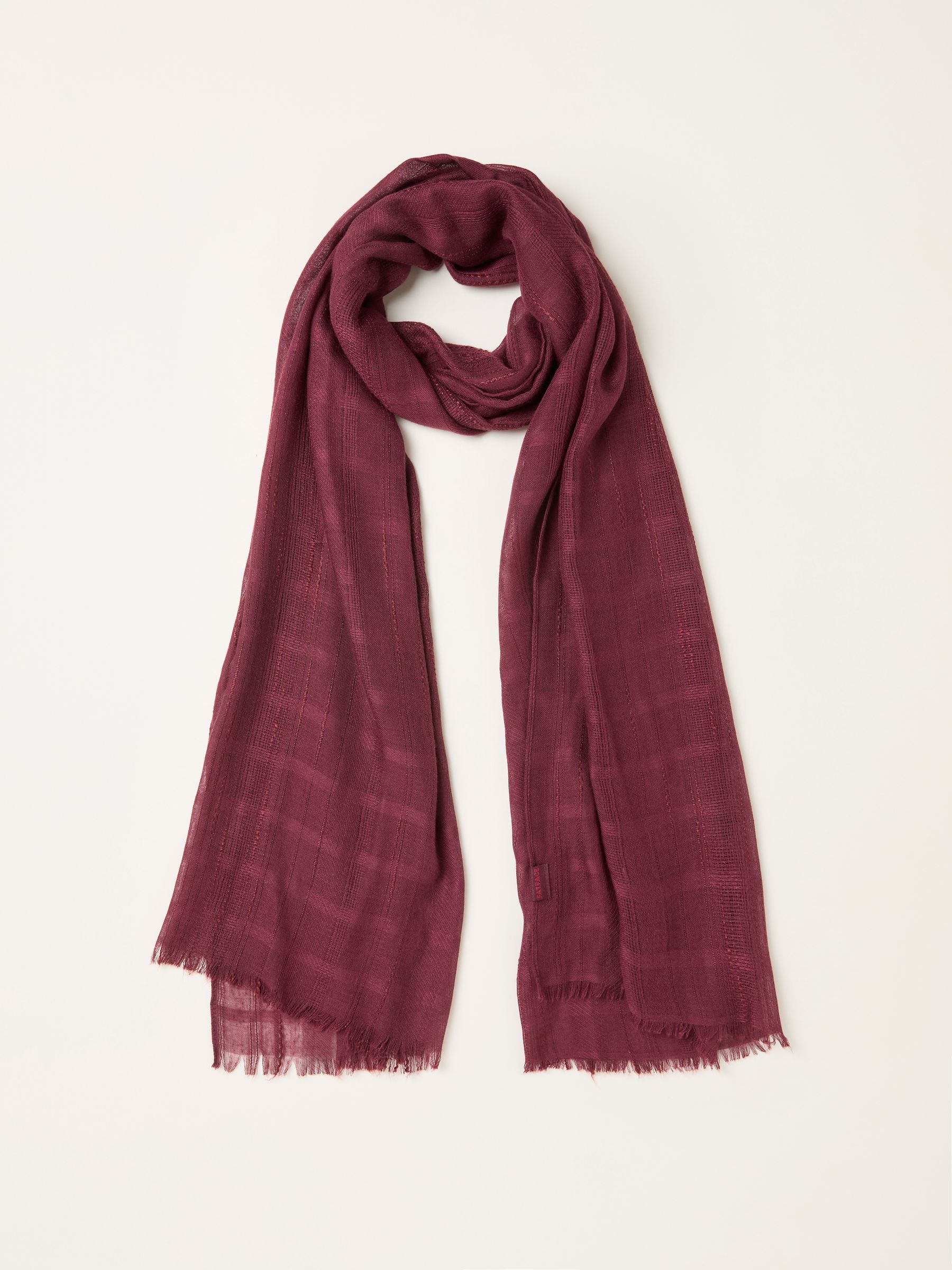 Burgundy Red Textured Lightweight Scarf - Image 1 of 2
