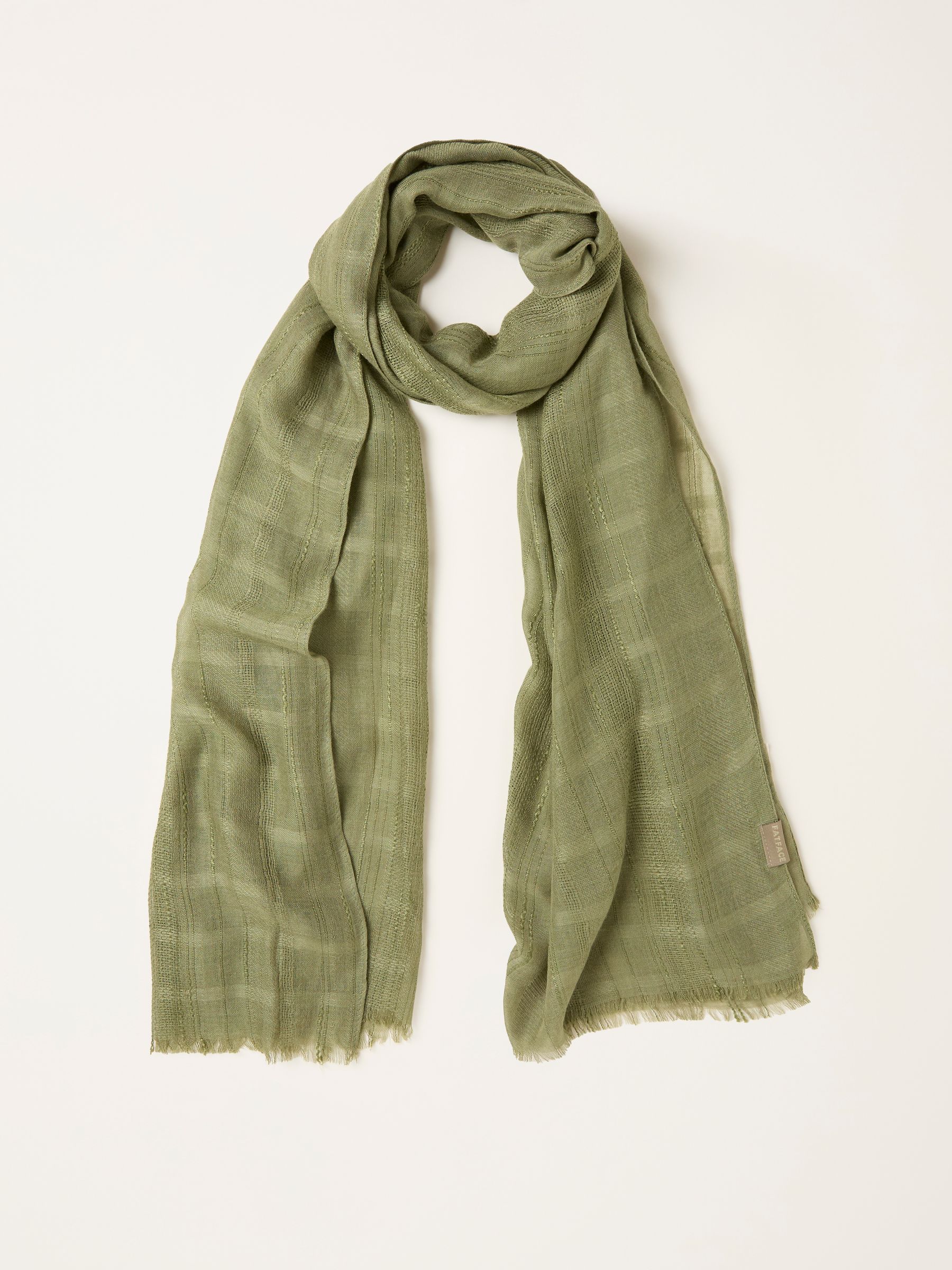Green Textured Lightweight Scarf - Image 1 of 2
