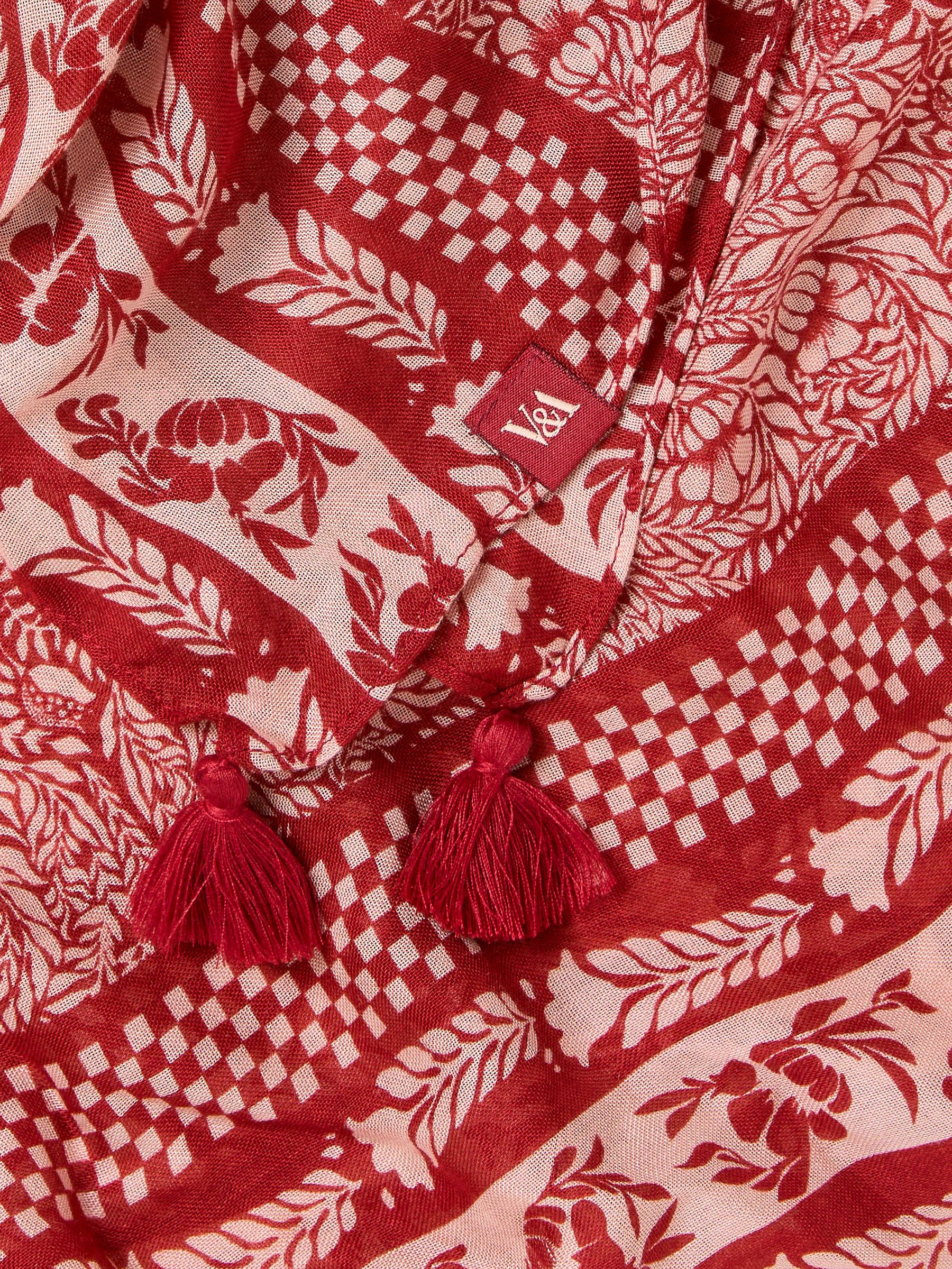 Red Floral Bouquet Scarf - Image 2 of 2
