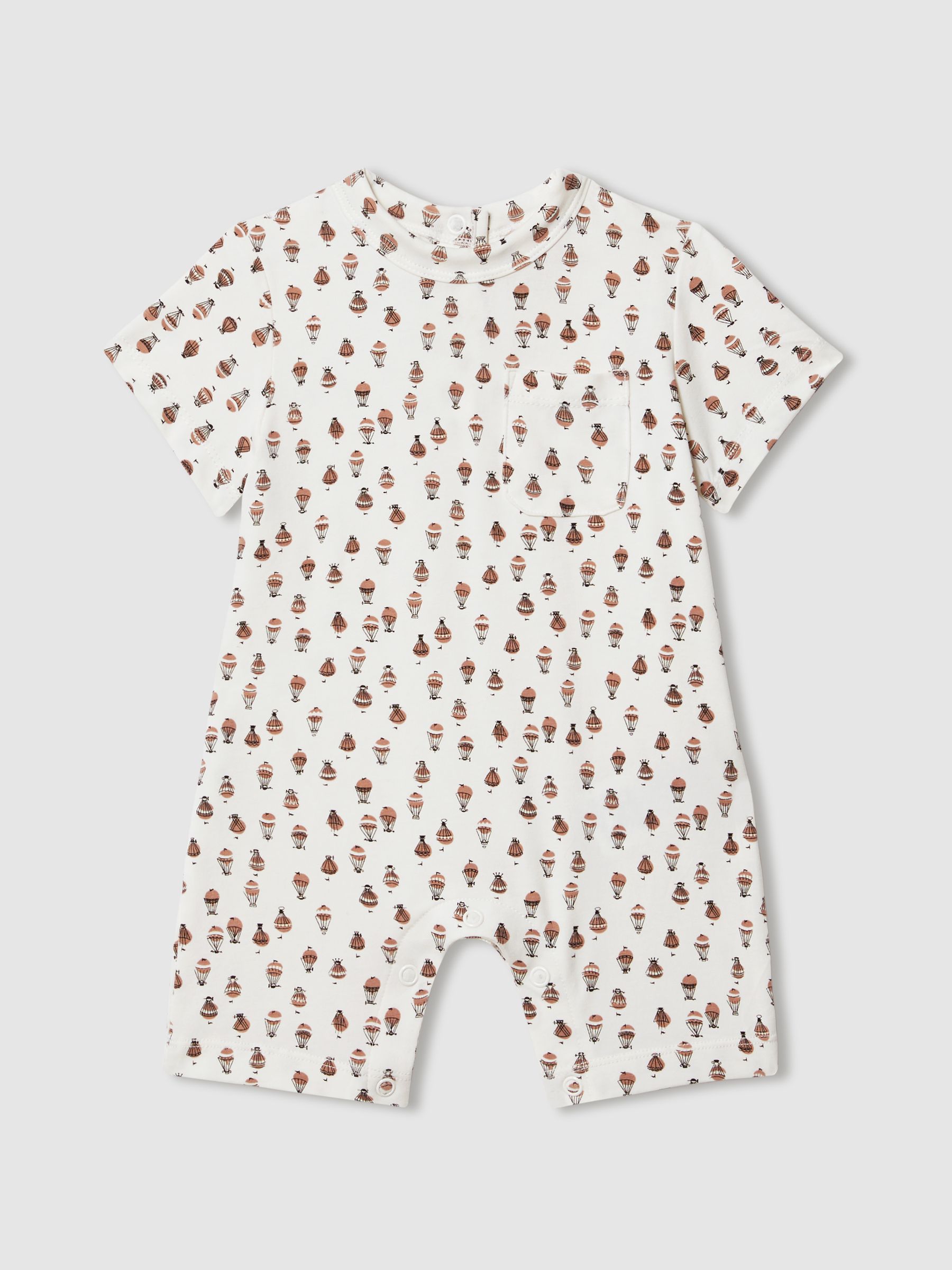 Cotton Jersey Printed Romper in Ivory Print - Image 2 of 4