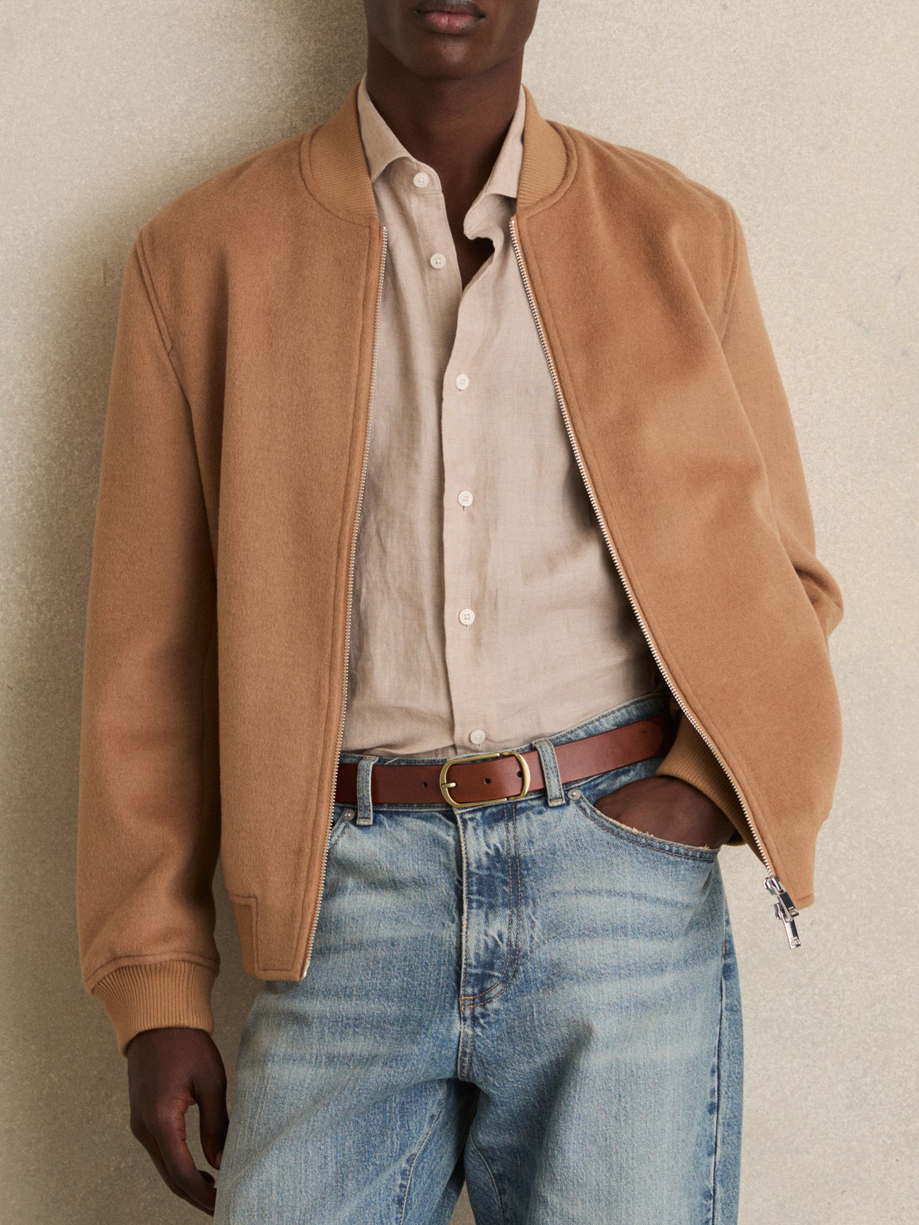 Leather Gradual-Fade Belt in Dark Tan - Image 2 of 4