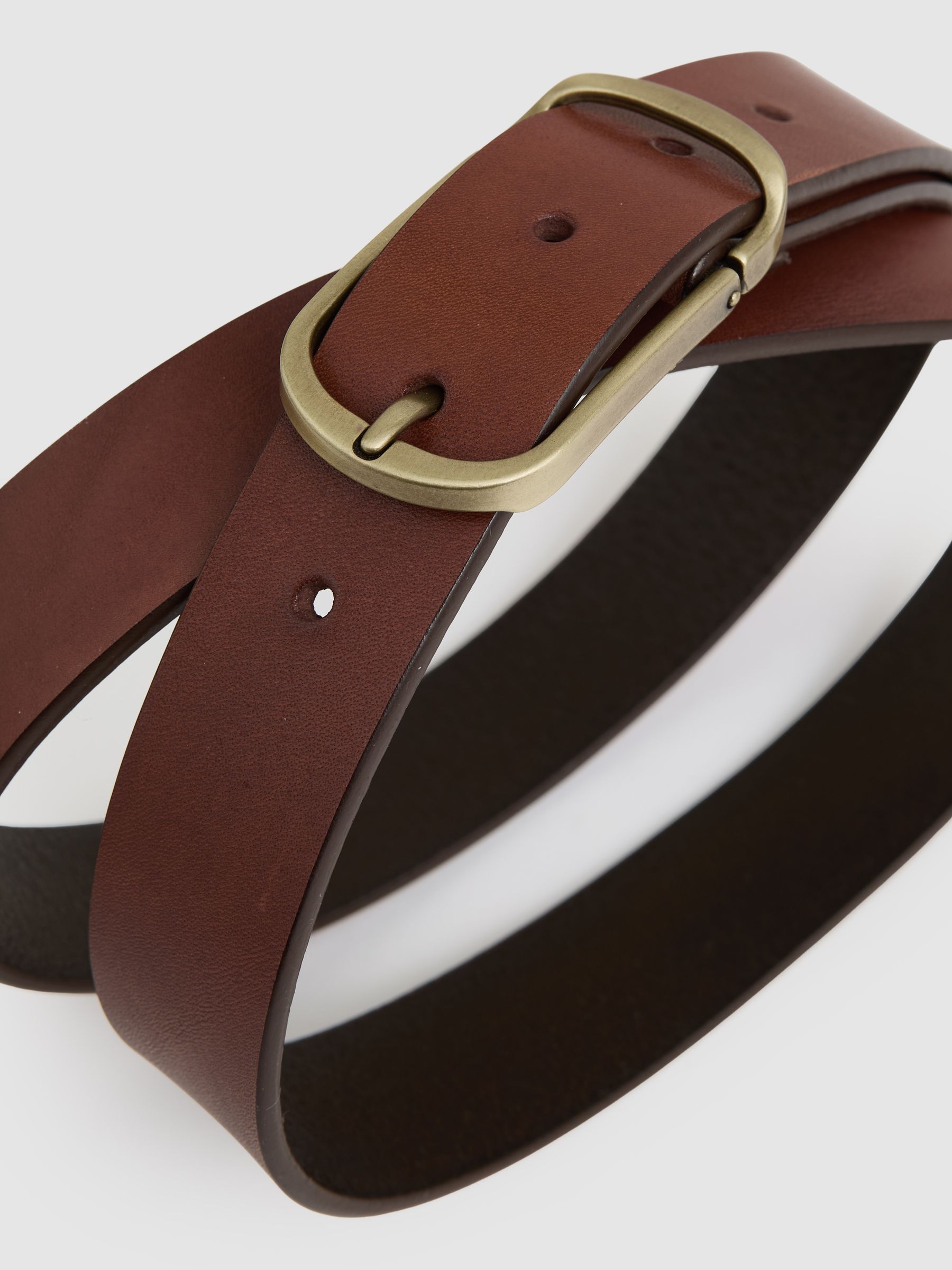 Leather Gradual-Fade Belt in Dark Tan - Image 4 of 4