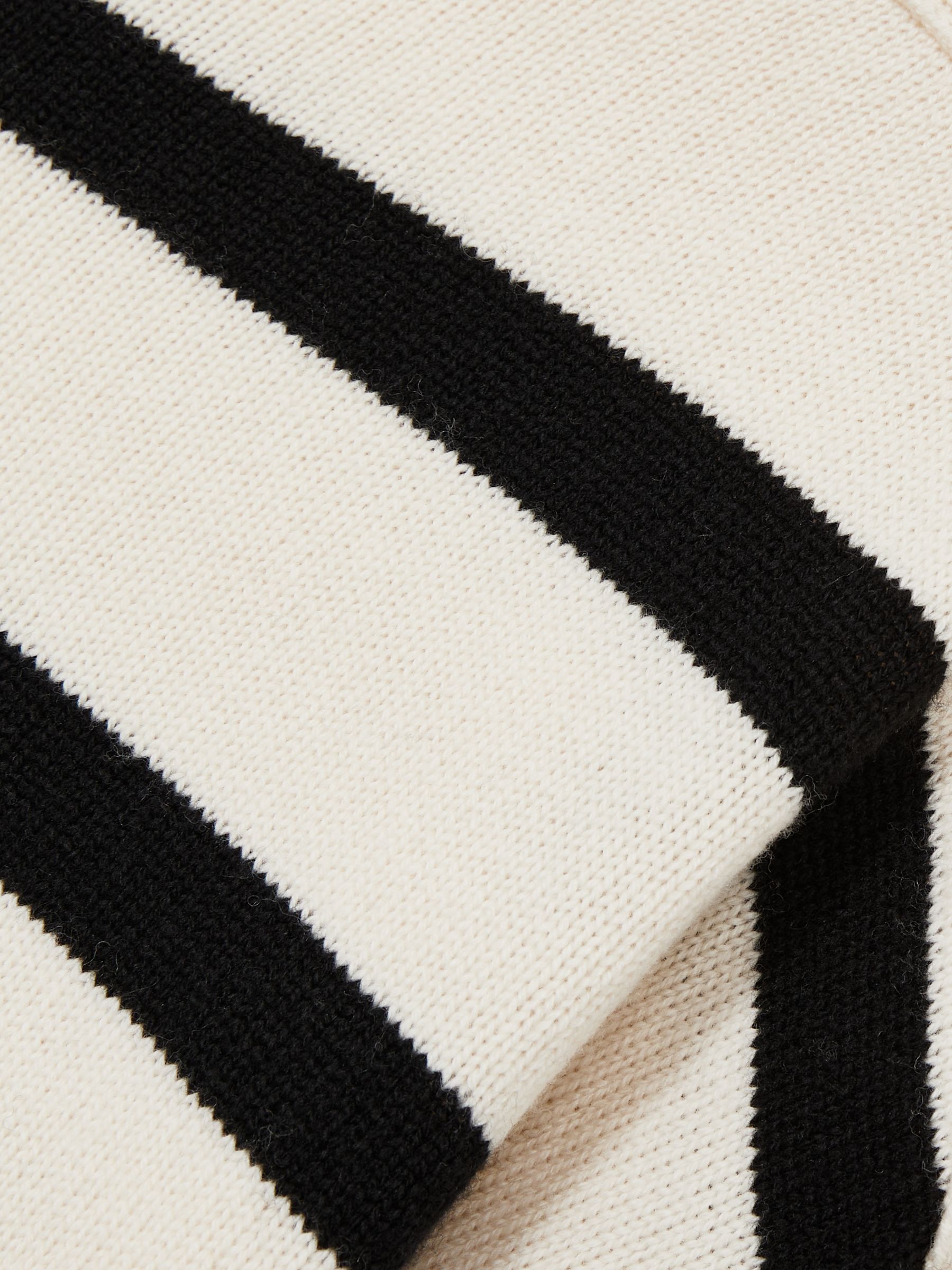 Wool Blend Jumper in White Stripes - image 5