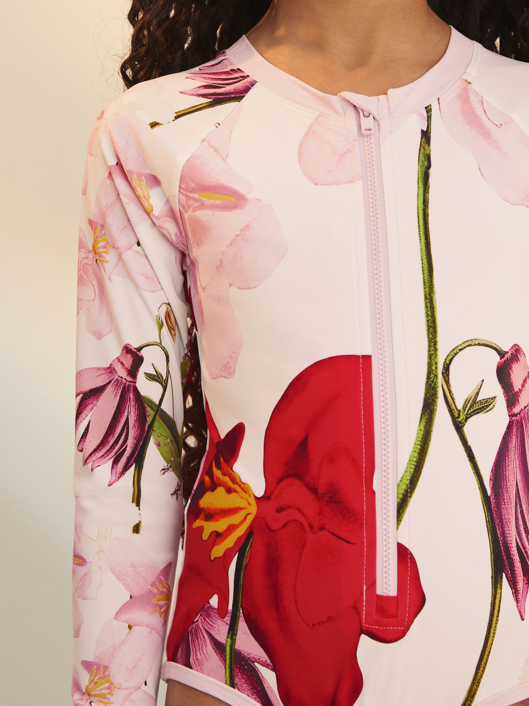 9-13 yrs Reiss | NYBG Long-Sleeve Swimsuit in Ivory - Image 5 of 7