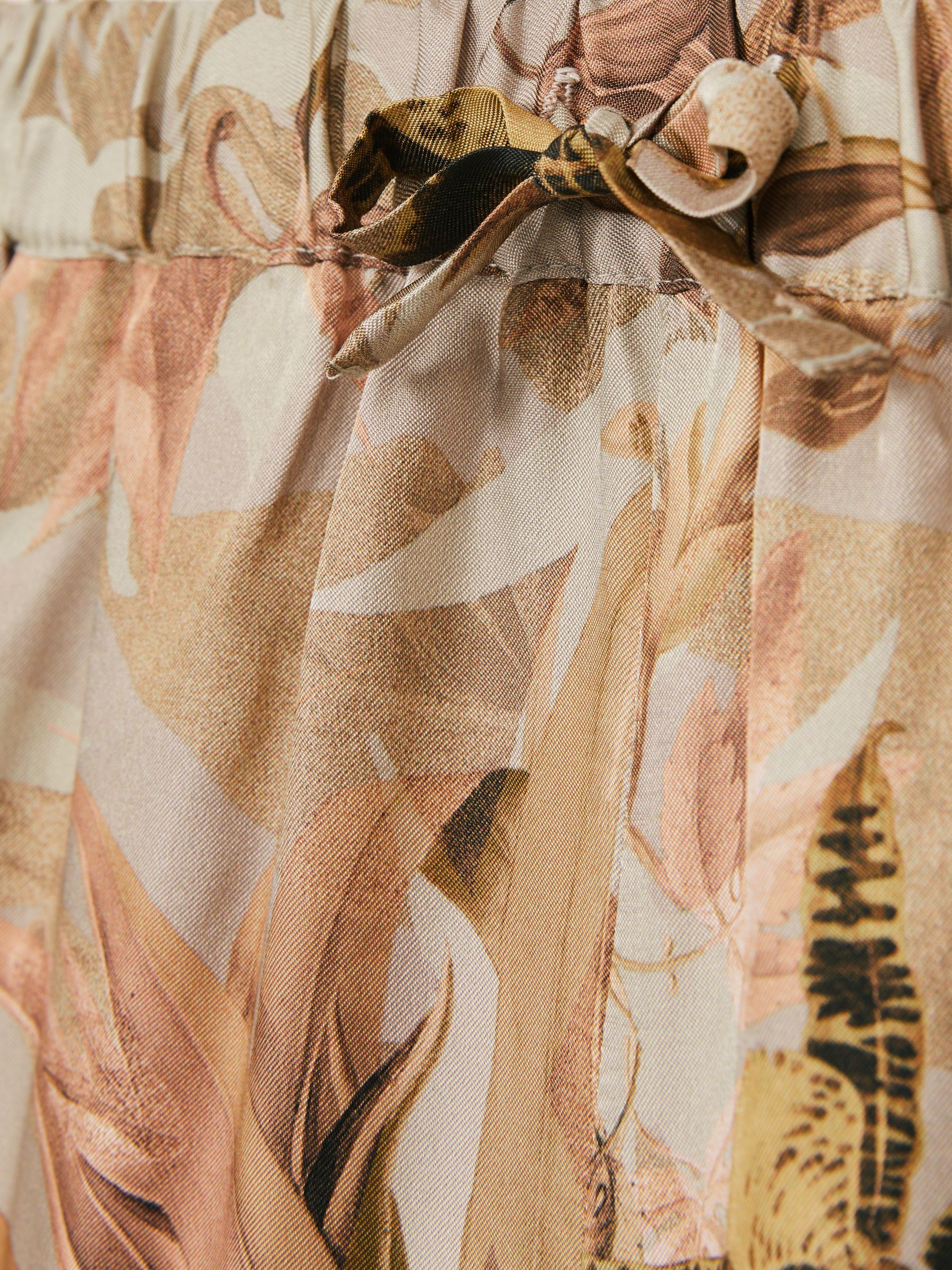 4-9 yrs Reiss | NYBG Satin Floral-Print Shorts in Khaki - Image 6 of 6