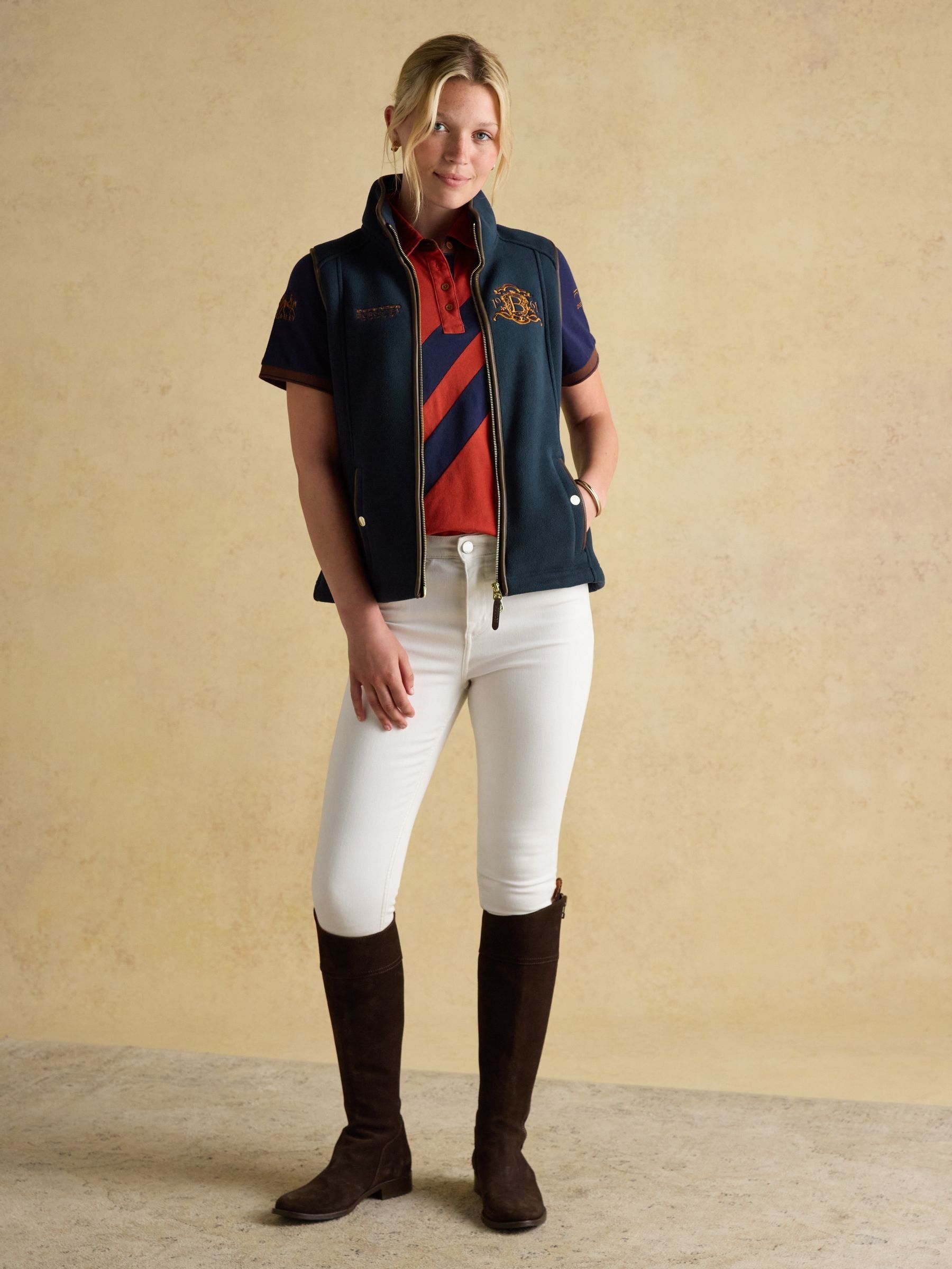 Official Burghley Navy Fleece Gilet - Image 3 of 11