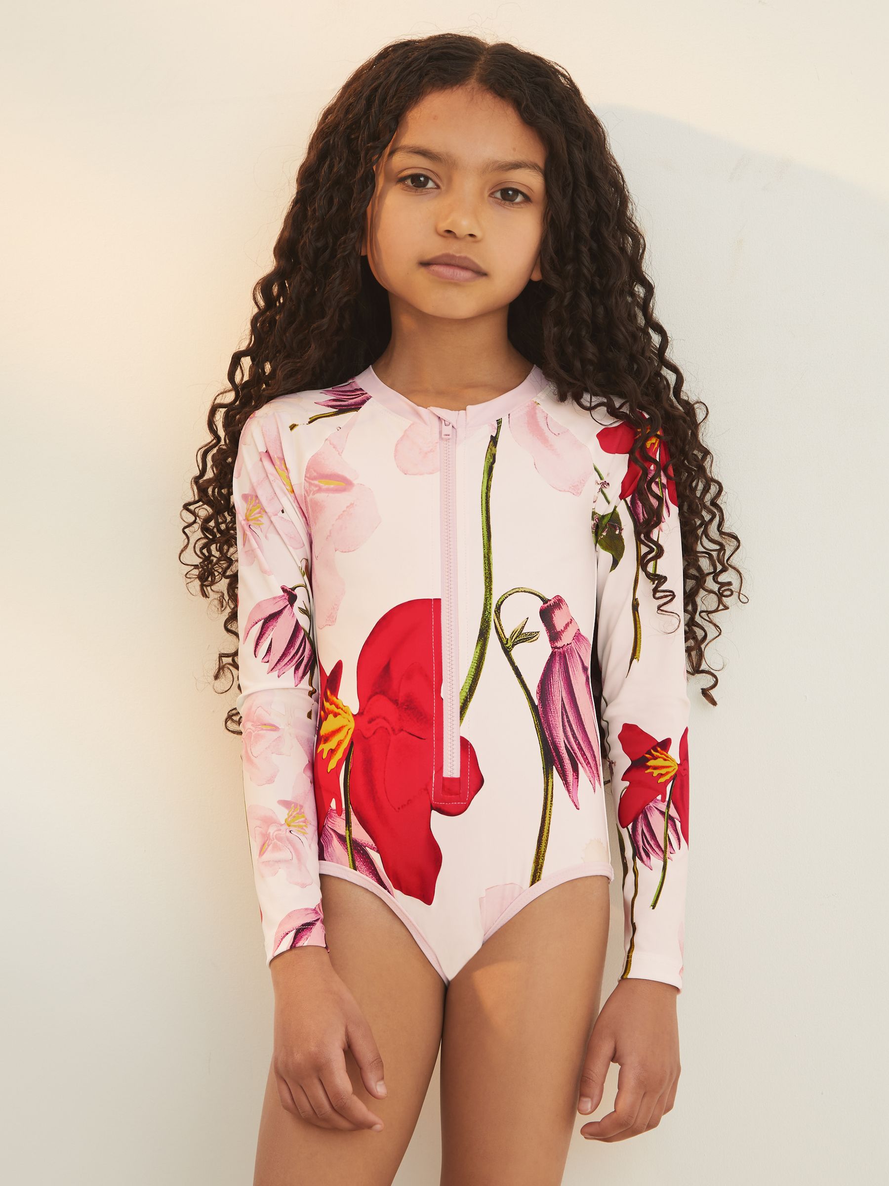 13-14 yrs Reiss | NYBG Long-Sleeve Swimsuit in Ivory - Image 3 of 7