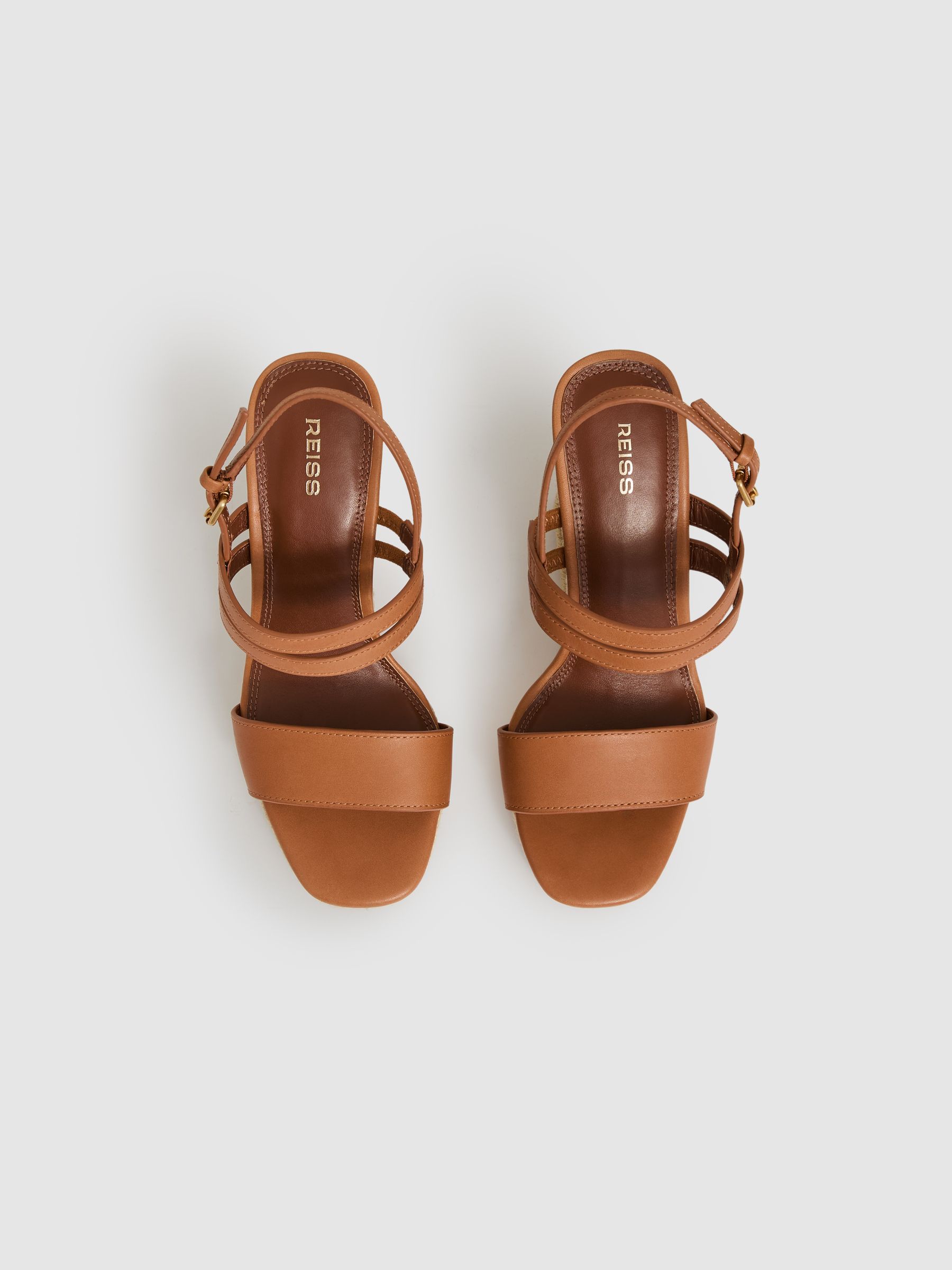 Raffia Wedge Heeled Sandals in Neutral - Image 4 of 6