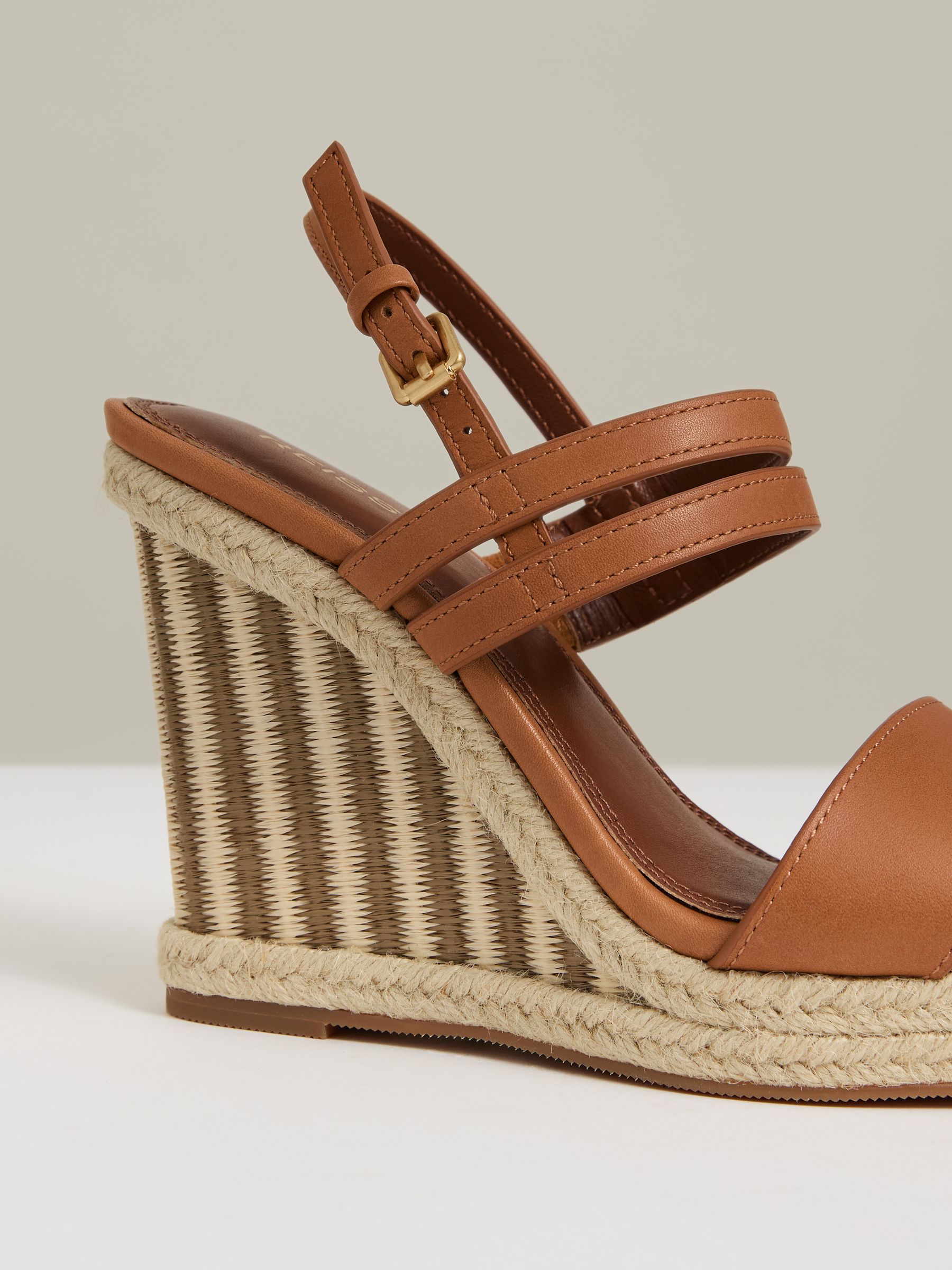Raffia Wedge Heeled Sandals in Neutral - Image 6 of 6
