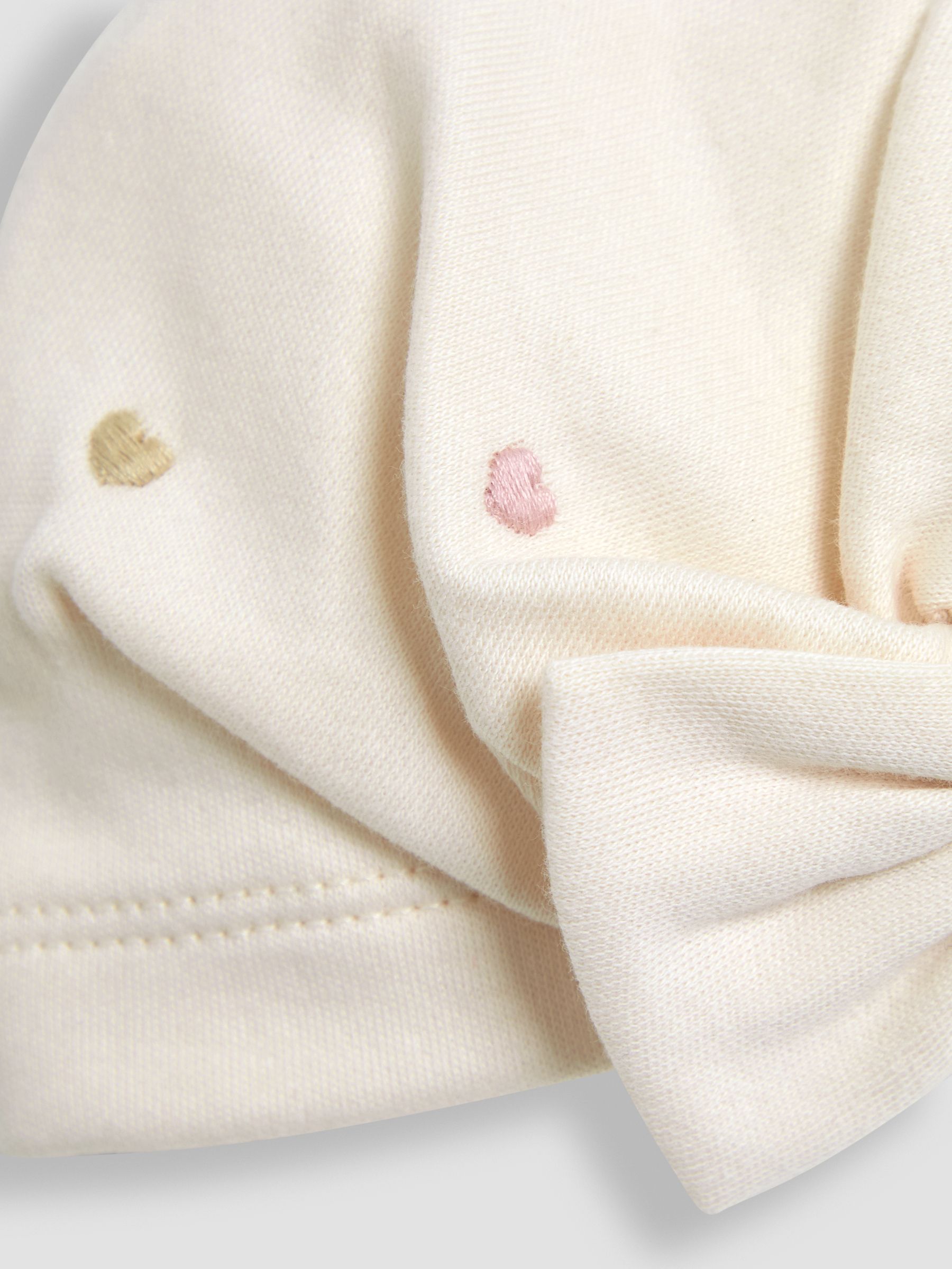 Cream Heart Turban 100% Cotton Hat - Image 3 of 3