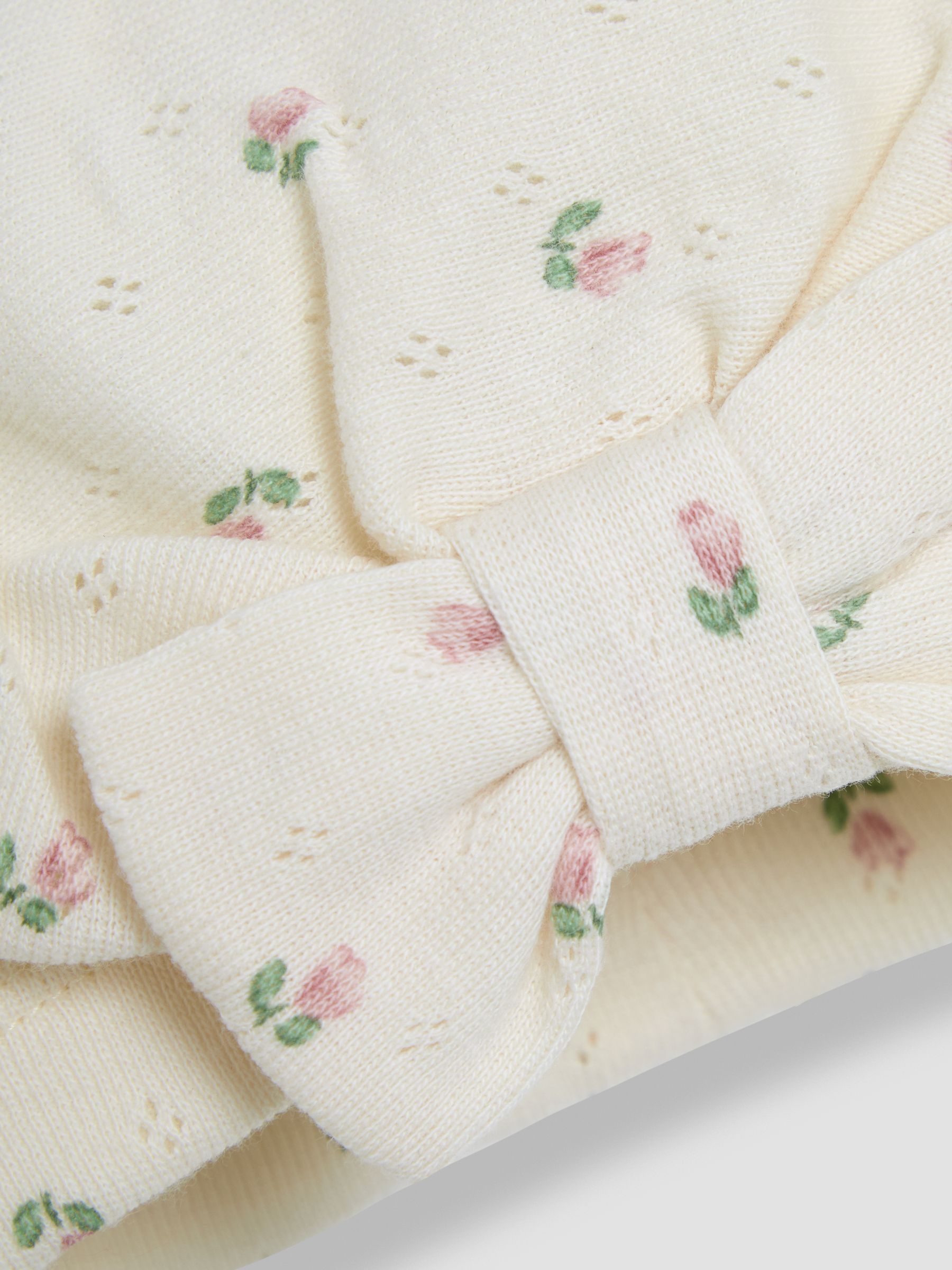 Pink Floral Print Turban 100% Cotton Hat - Image 3 of 3