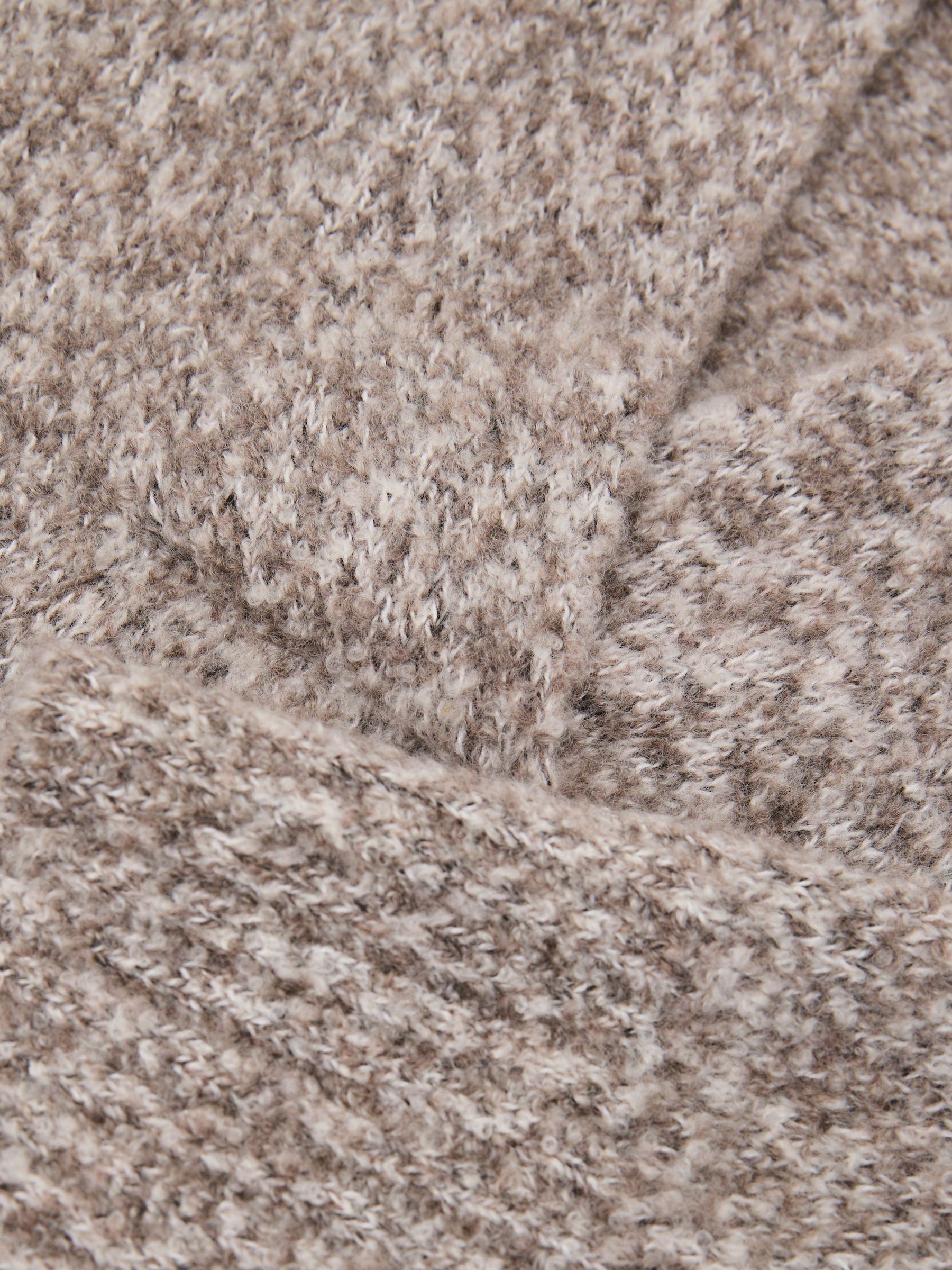Cashmere-Blend Bouclé V-Neck Jumper in Neutral - Image 9 of 9
