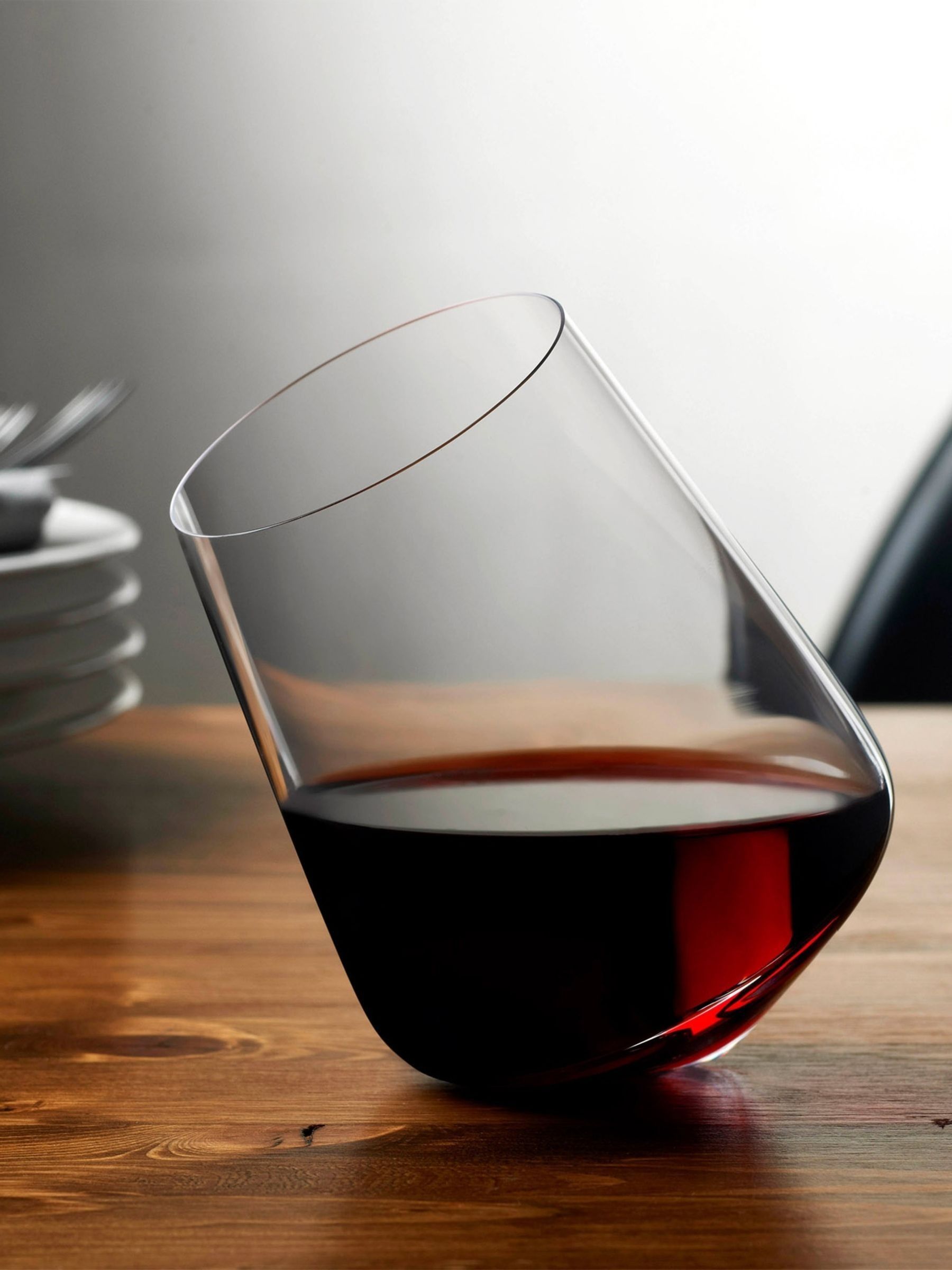 Nude Set of 2 Clear Balance Wine Glasses - Image 2 of 3