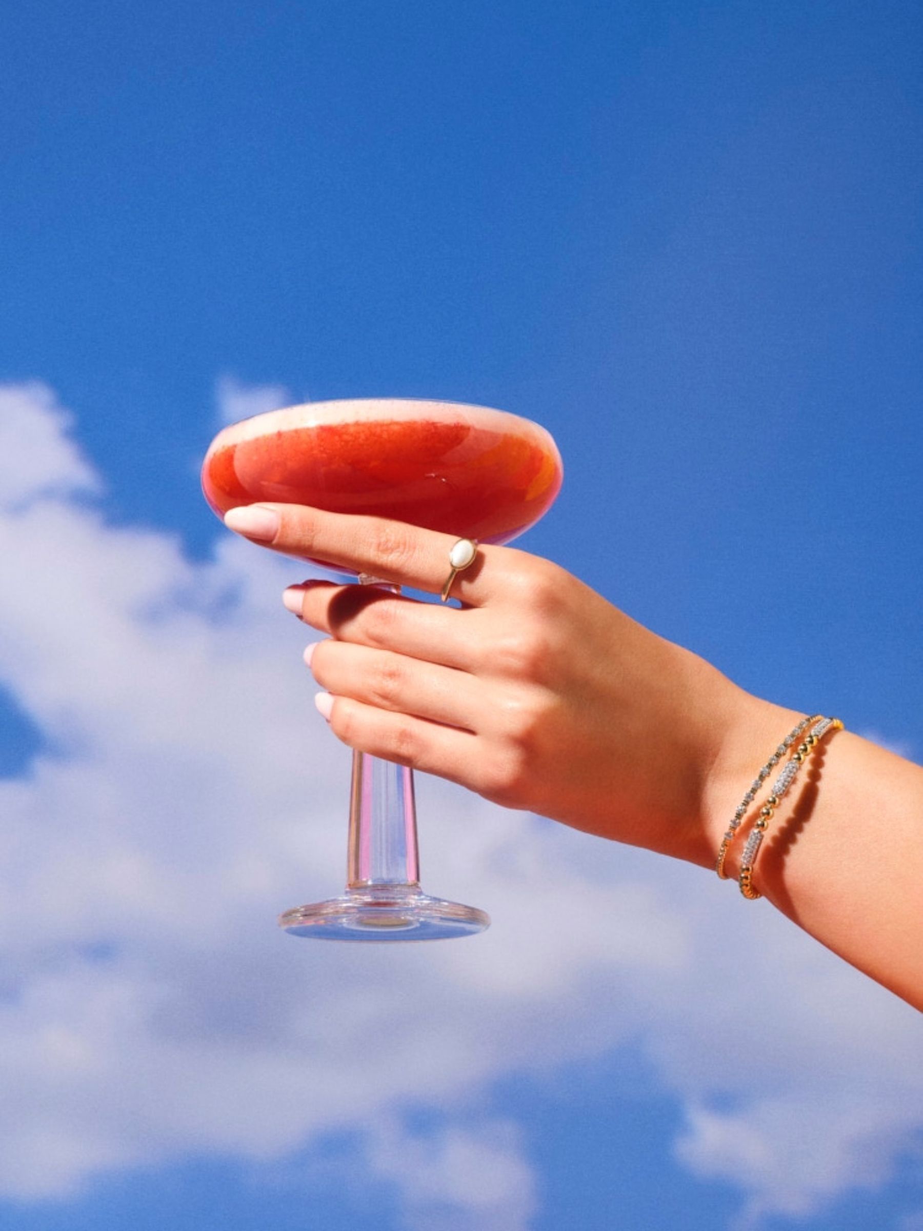 Nude Set of 2 Clear Big Top Coupe Glasses - Image 4 of 11