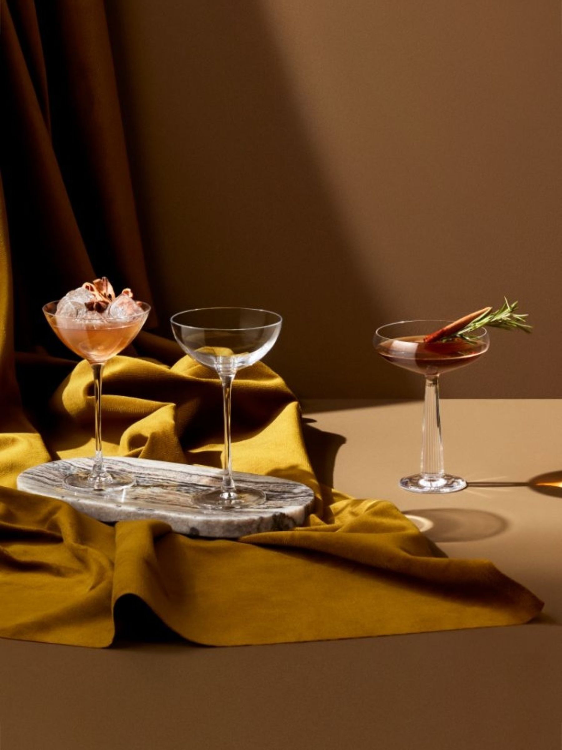 Nude Set of 2 Clear Big Top Coupe Glasses - Image 6 of 11