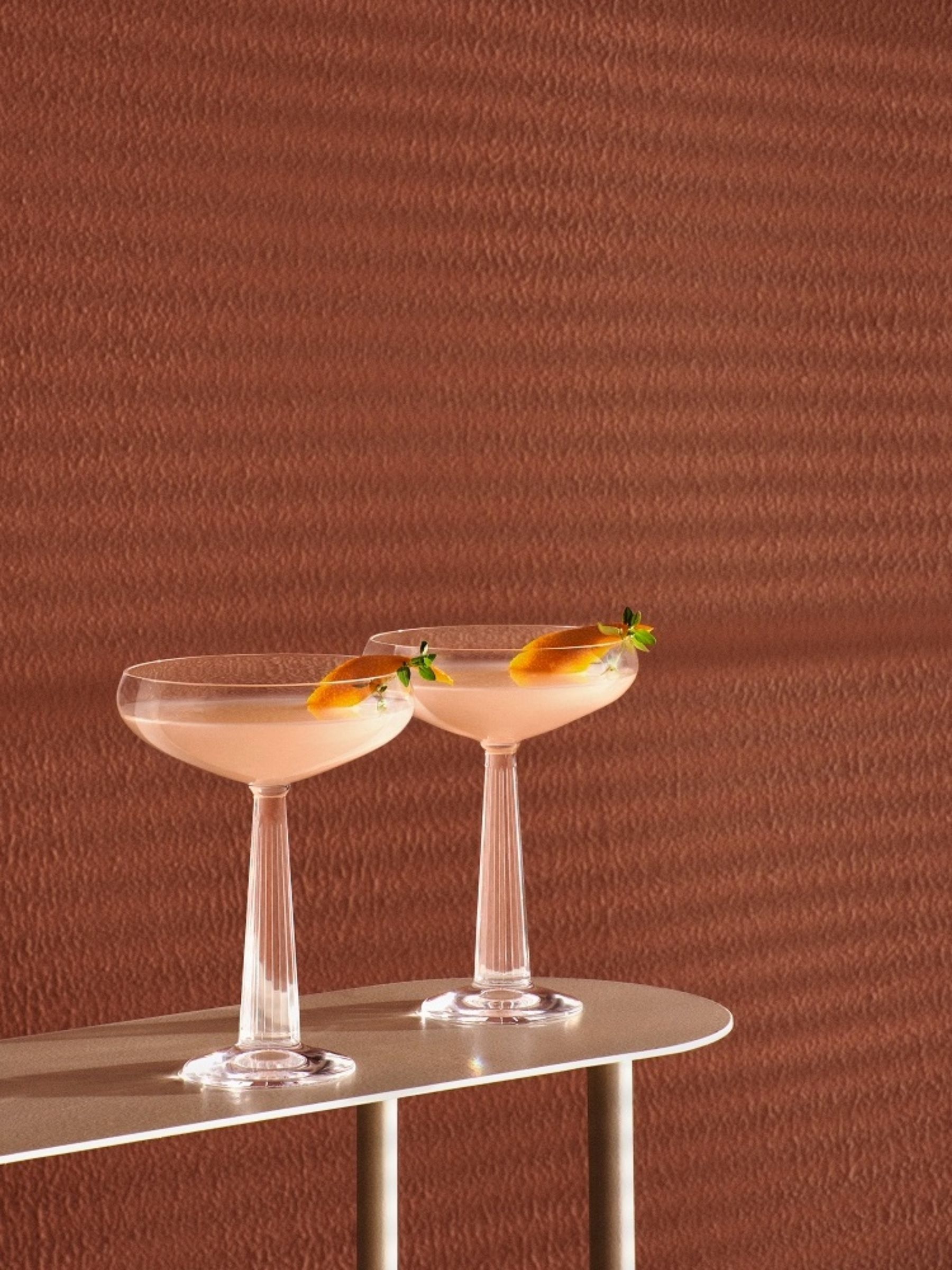 Nude Set of 2 Clear Big Top Coupe Glasses - Image 9 of 11