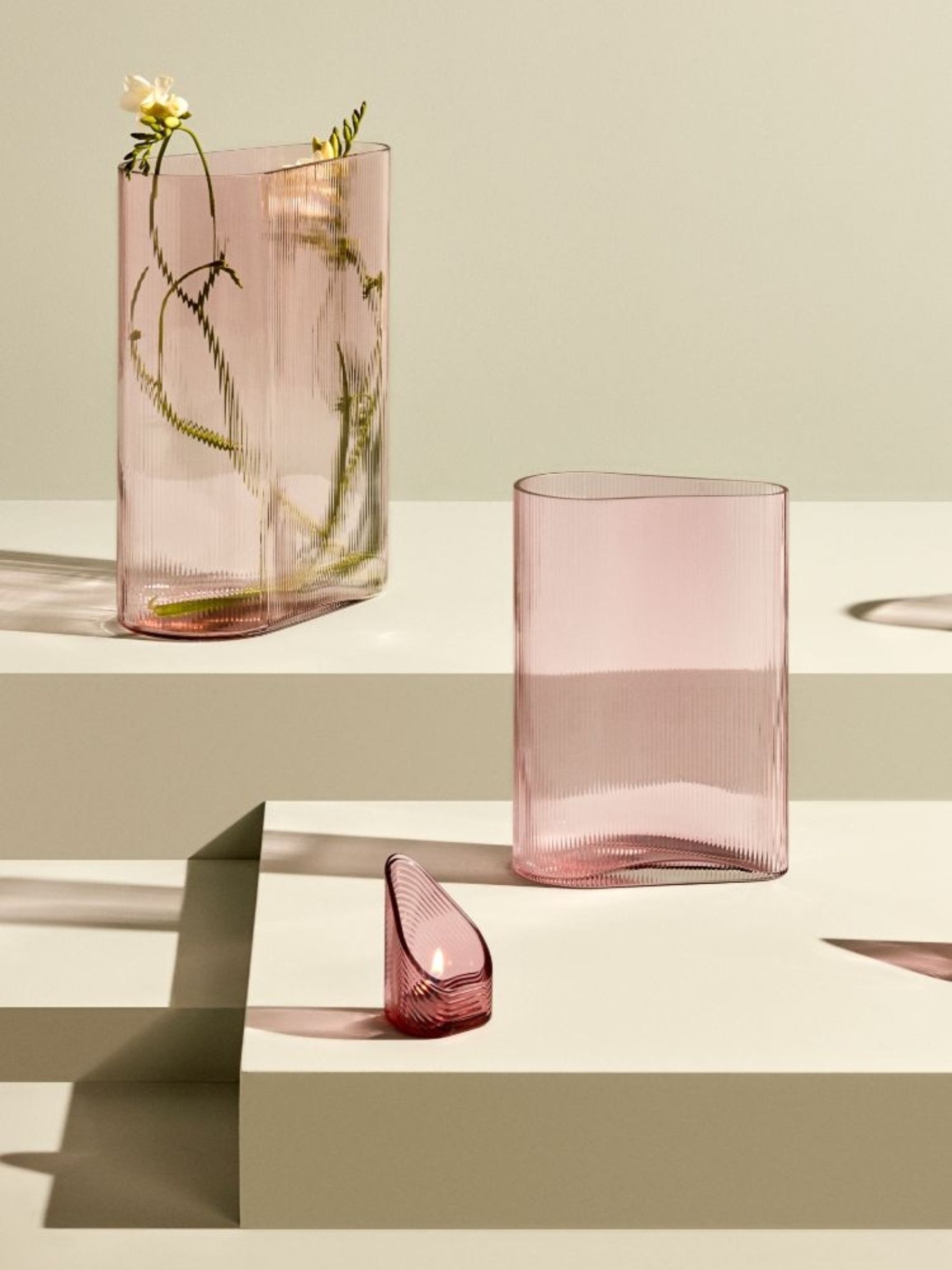 Nude Dusty Rose Mist Tall Vase - Image 2 of 2