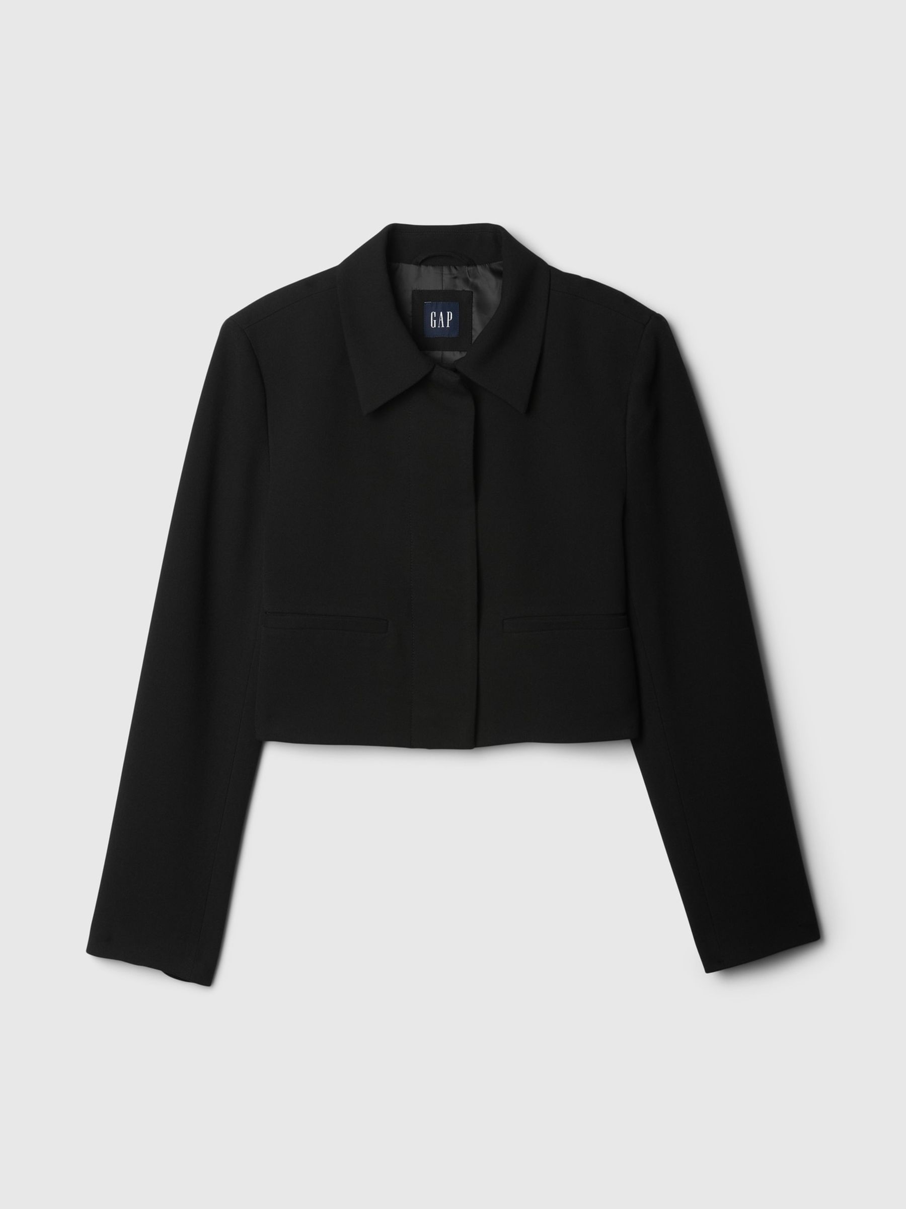 Black Cropped Blazer Jacket - Image 5 of 5