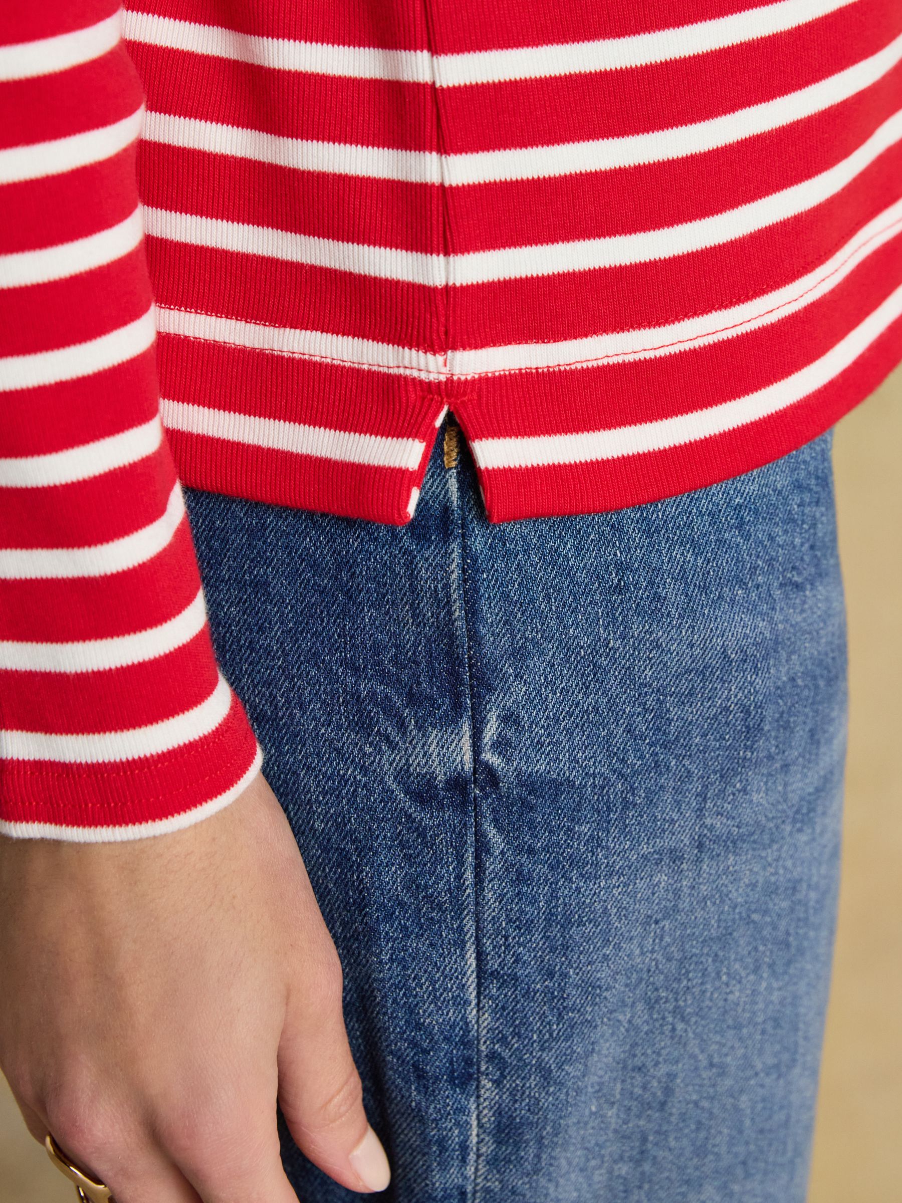 Christmas Harbour Merry Kissmas Red/Cream Boat Neck Breton Top - Image 4 of 6