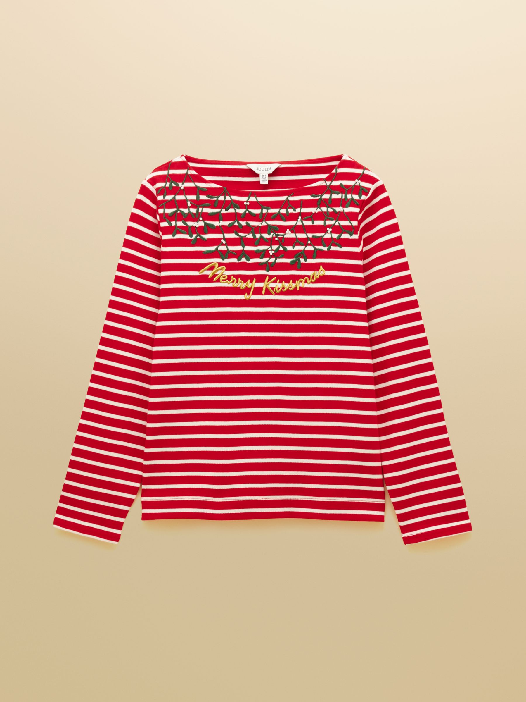 Christmas Harbour Merry Kissmas Red/Cream Boat Neck Breton Top - Image 6 of 6 Christmas Harbour Merry Kissmas Red/Cream Boat Neck Breton Top - Image 6 of 6
