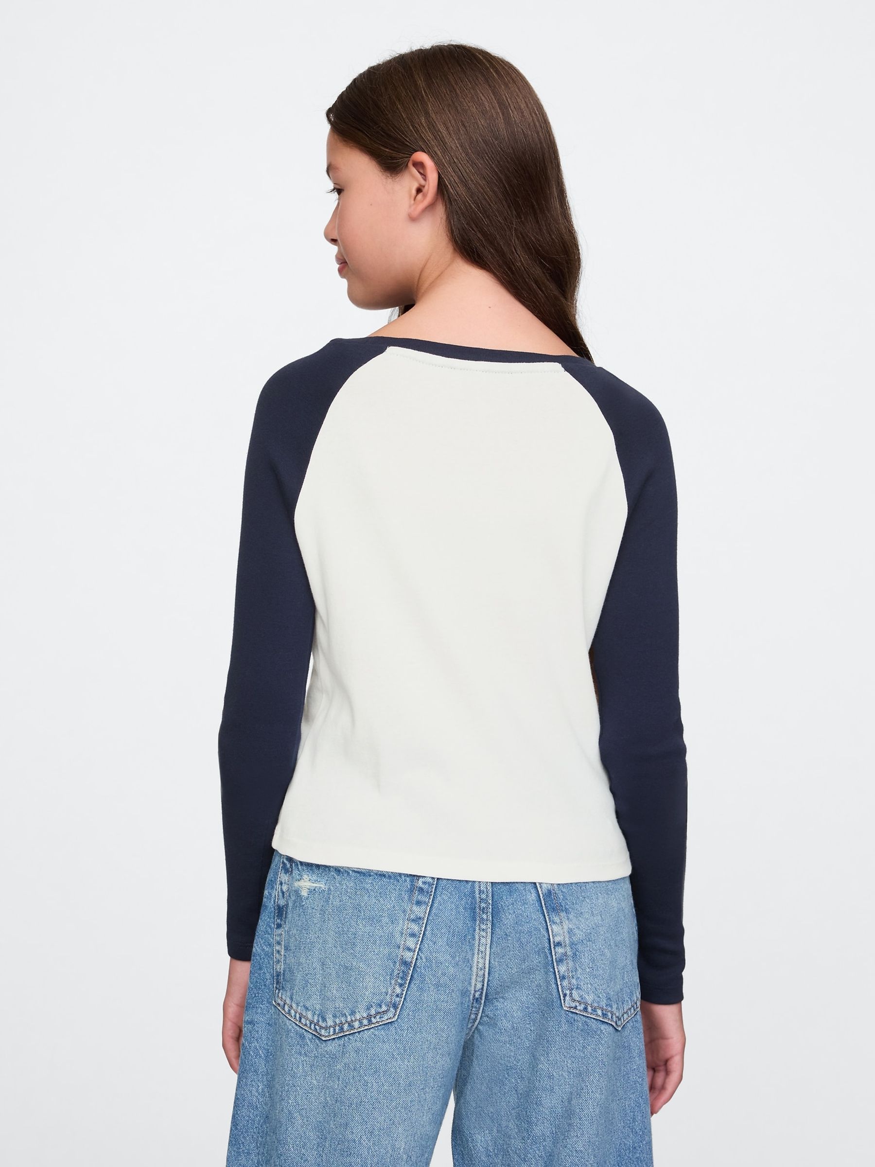 Navy Blue Mickey Mouse Disney Raglan Long Sleeve T-Shirt (4-13yrs) - Image 2 of 5