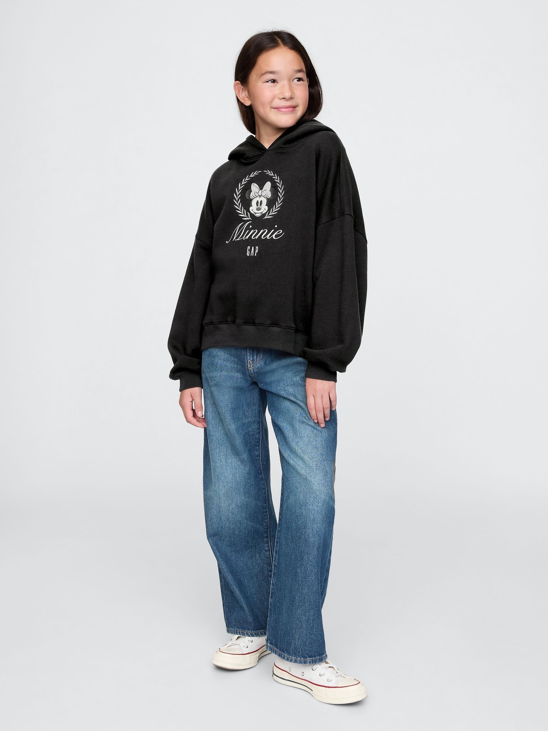 Black Minnie Mouse Disney Vintage Soft Oversized Hoodie (4-13yrs) - Image 3 of 5