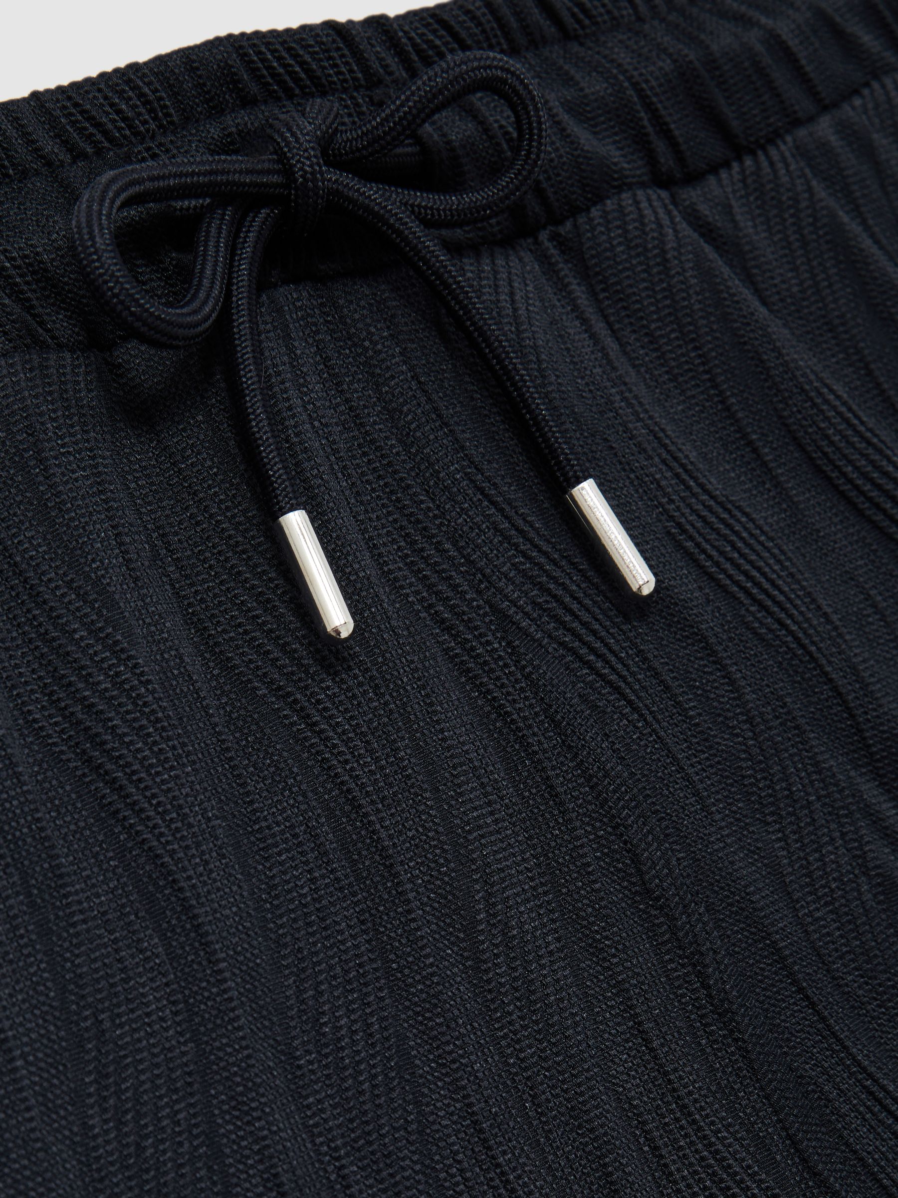 Wave Jacquard Drawstring Shorts in Navy - Image 6 of 6