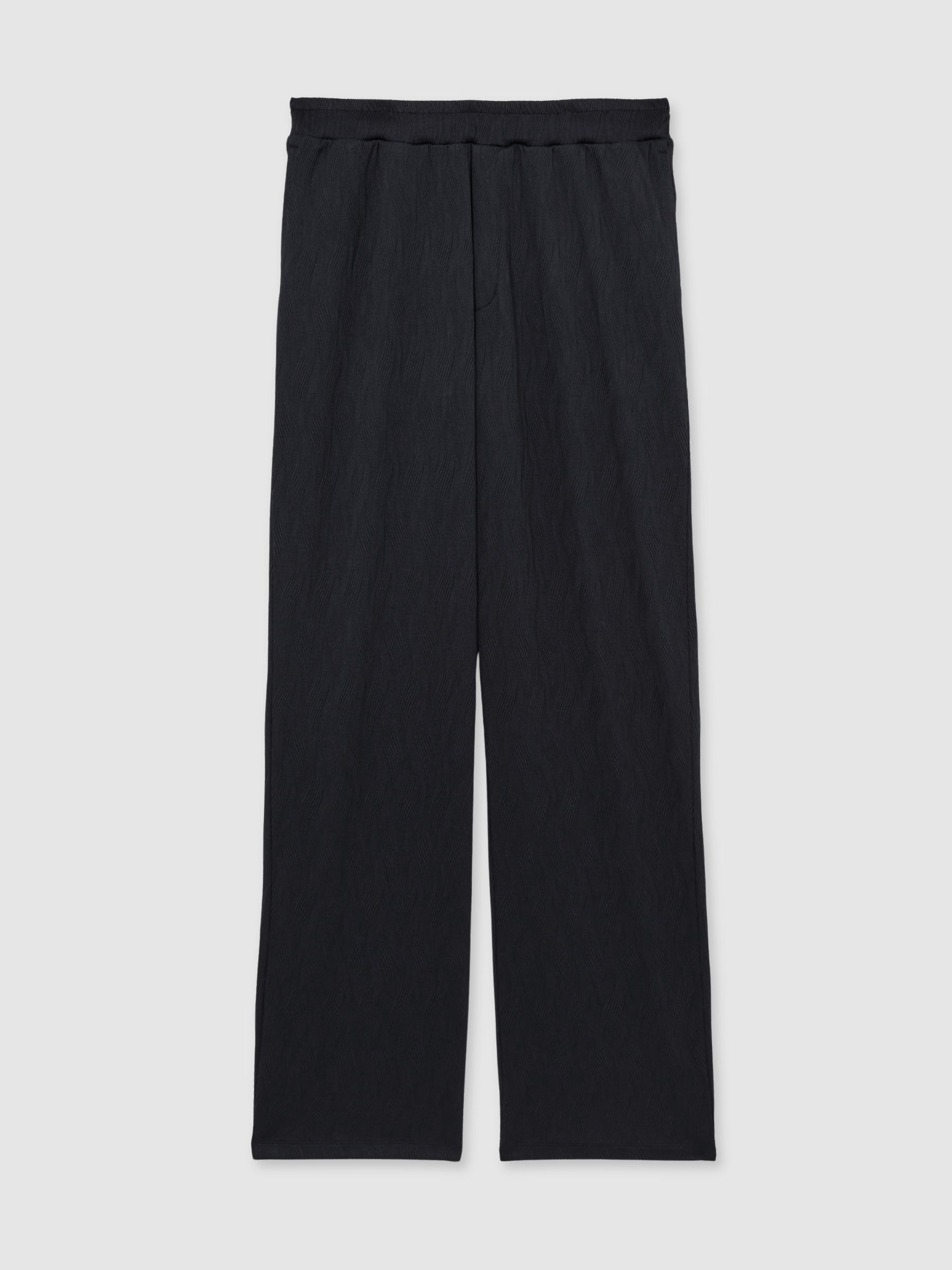 Wave-Jacquard Drawstring Trousers in Navy - Image 2 of 6