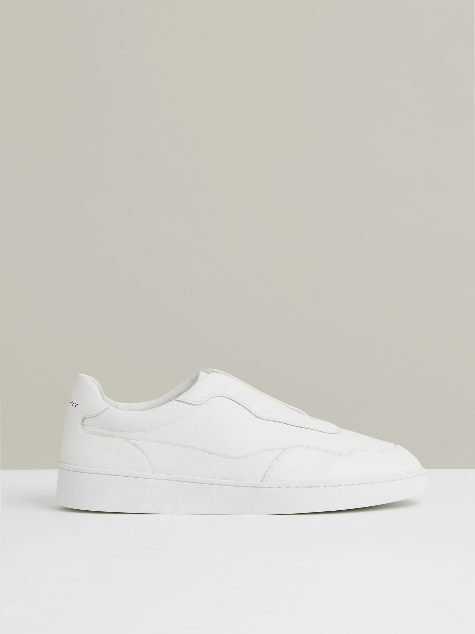 Leather Elasticated-Lace Trainers in White - Image 1 of 5