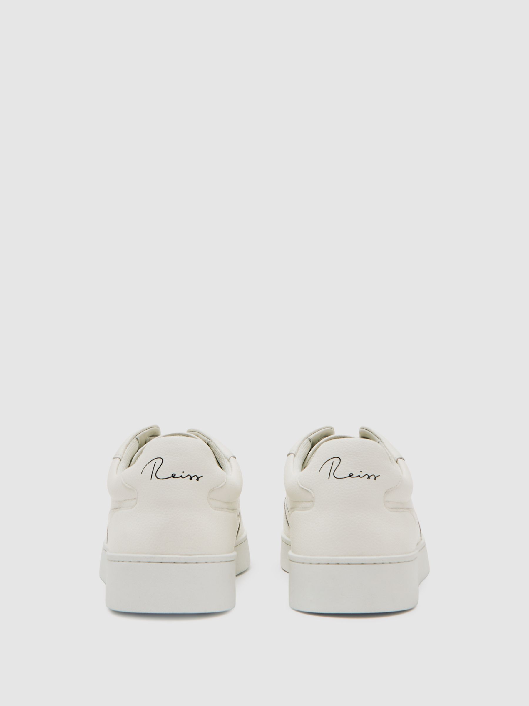 Leather Elasticated-Lace Trainers in White - image 3
