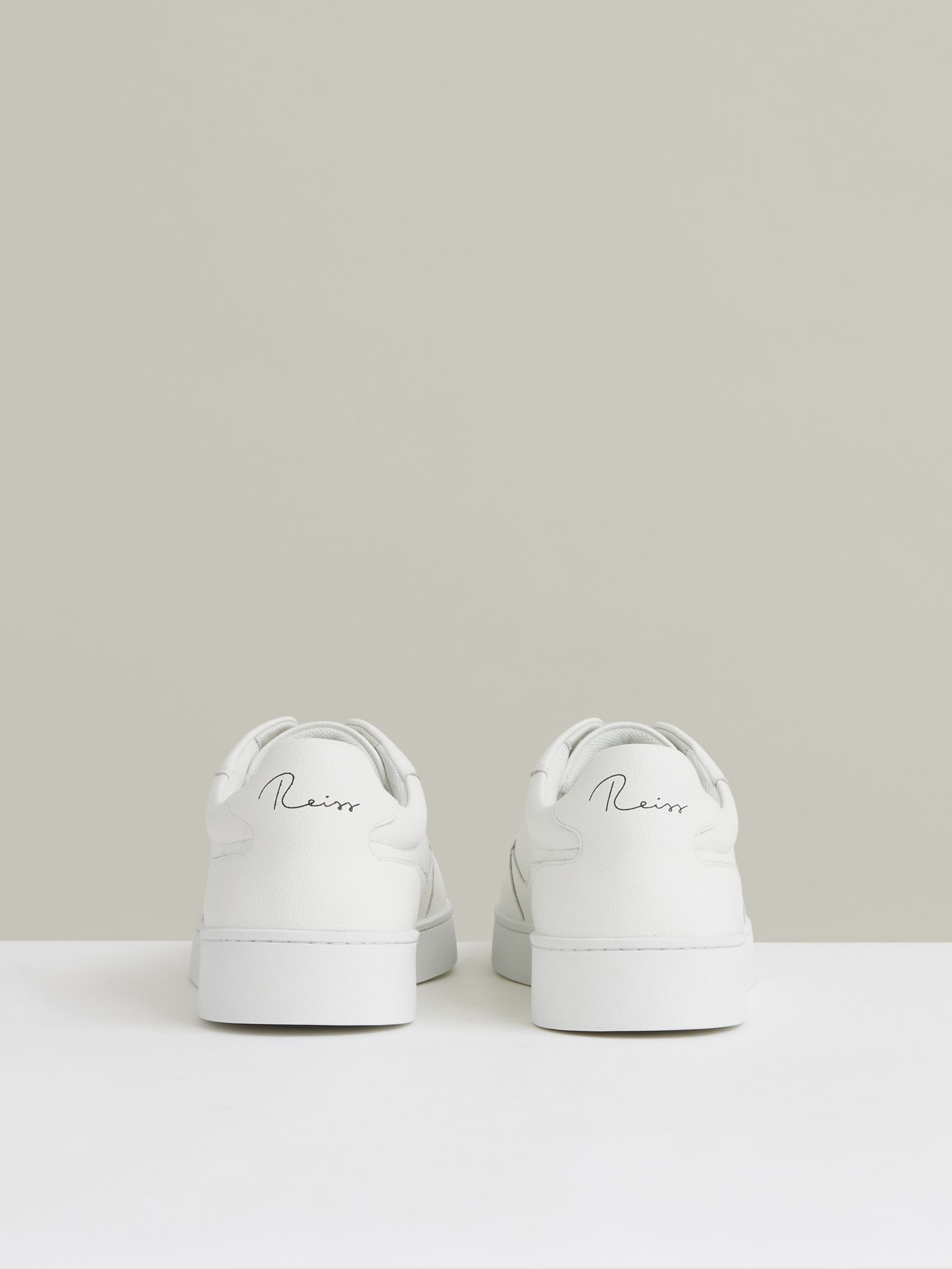 Leather Elasticated-Lace Trainers in White - Image 5 of 5
