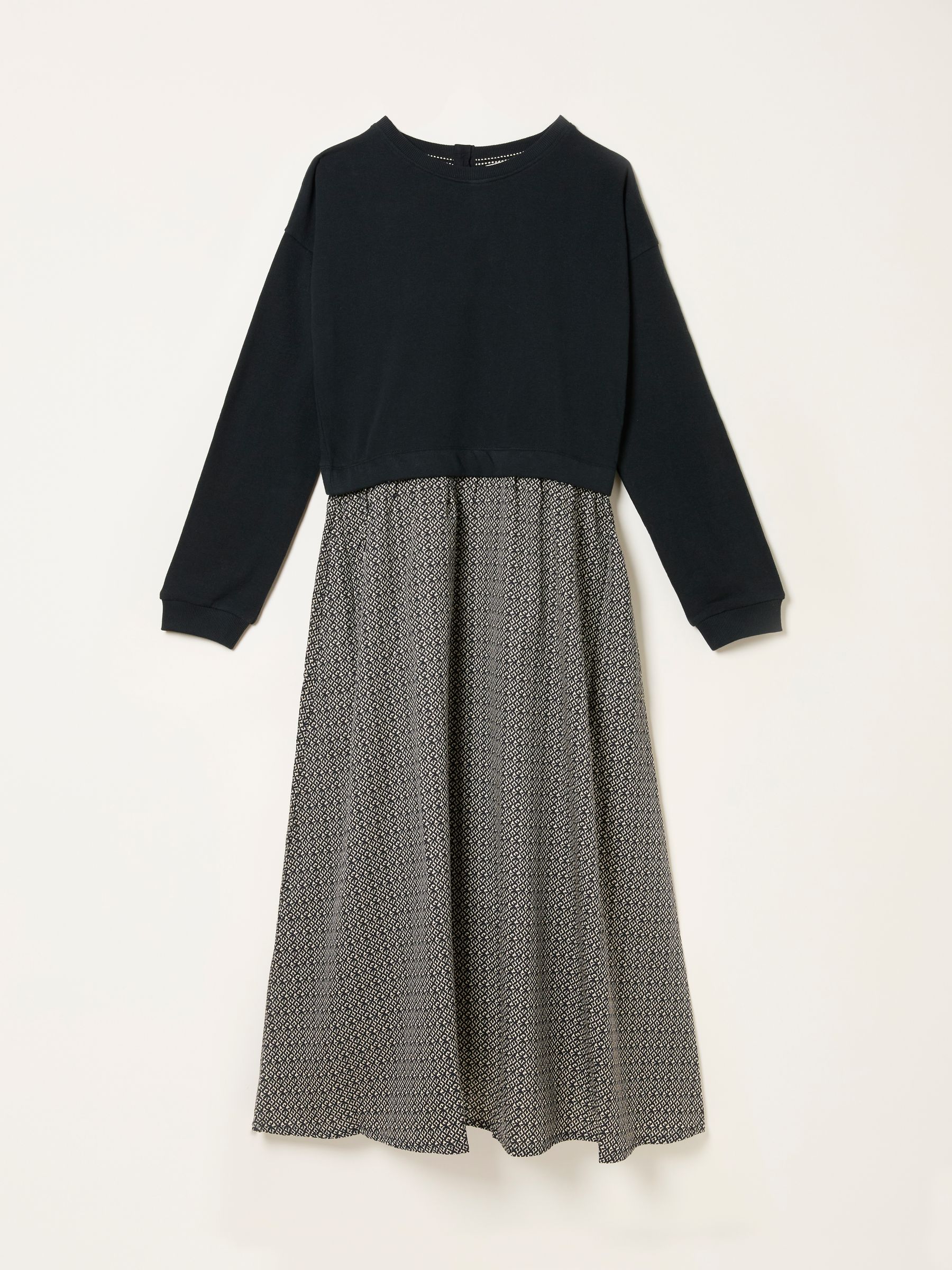 Nia Dark Natural Ikat Geo Regular Midi Dress - Image 5 of 5