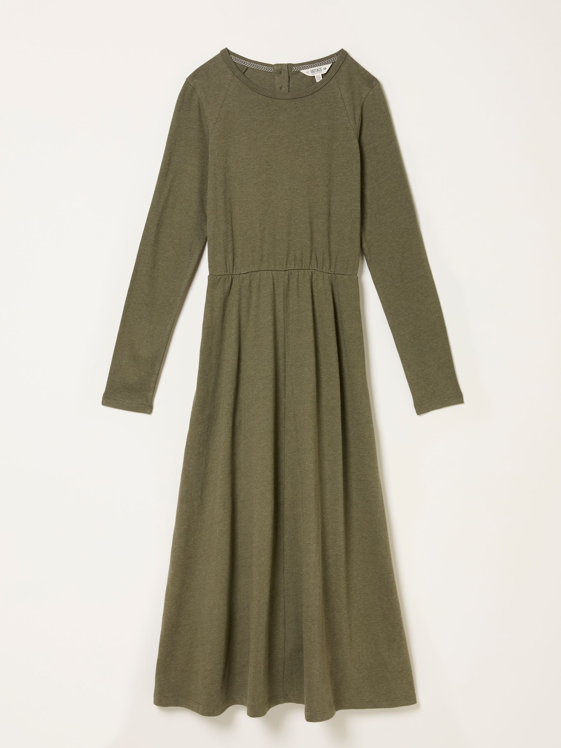 Jonie Olive Green Regular Jersey Midi Dress - Image 6 of 6