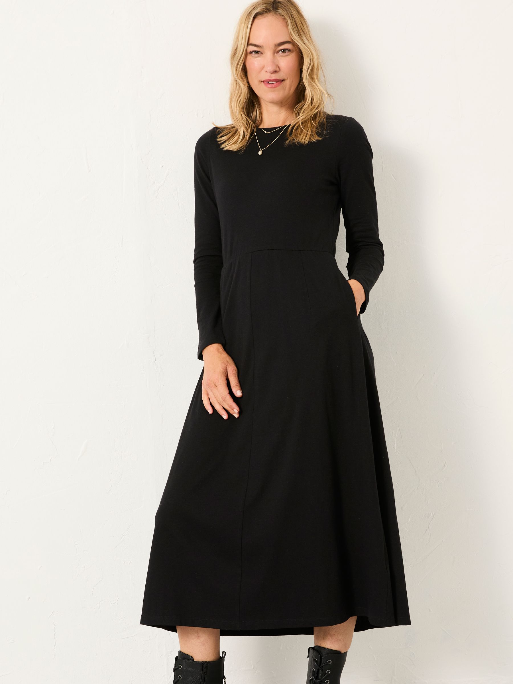 Jonie Black Regular Jersey Midi Dress - Image 3 of 6