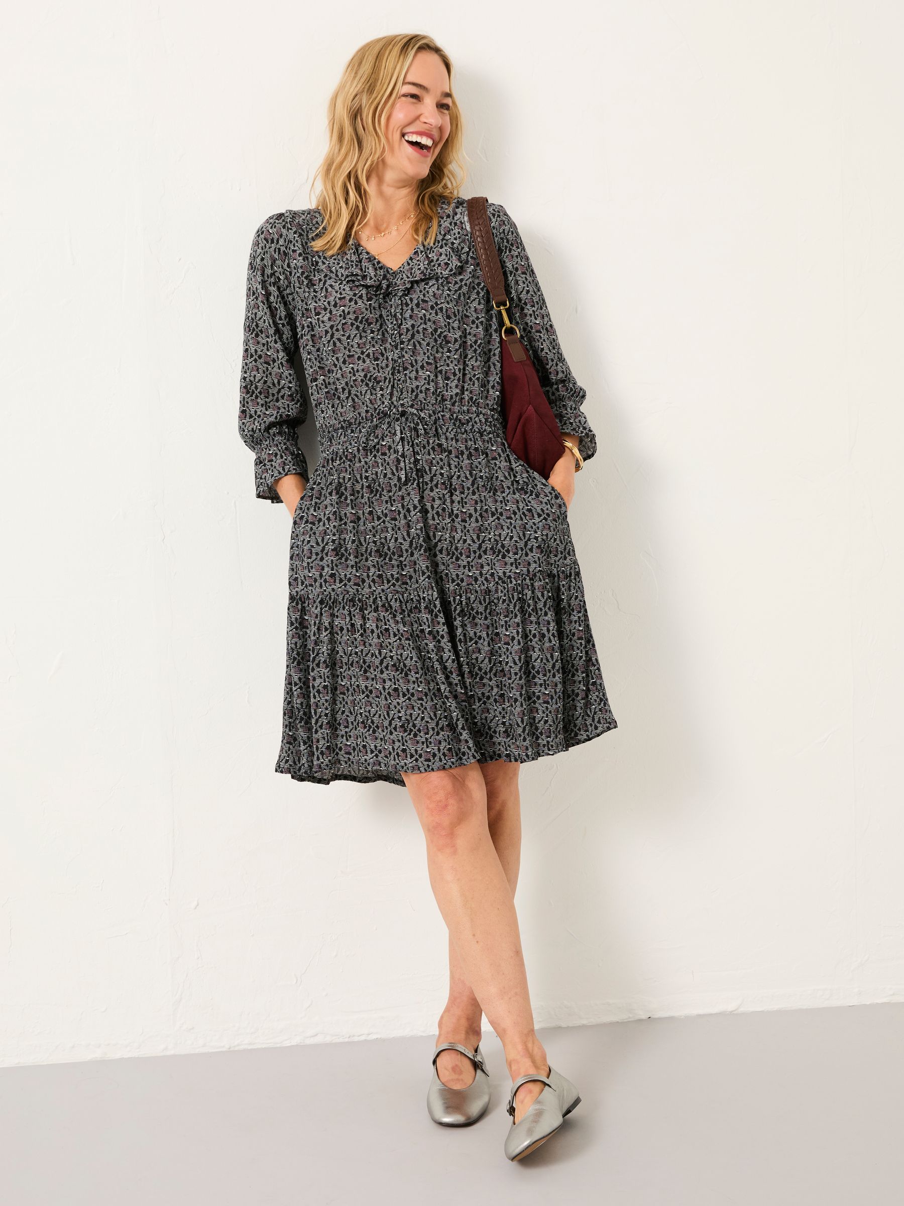 Orla Black Tapestry Floral Regular Dress - Image 6 of 7