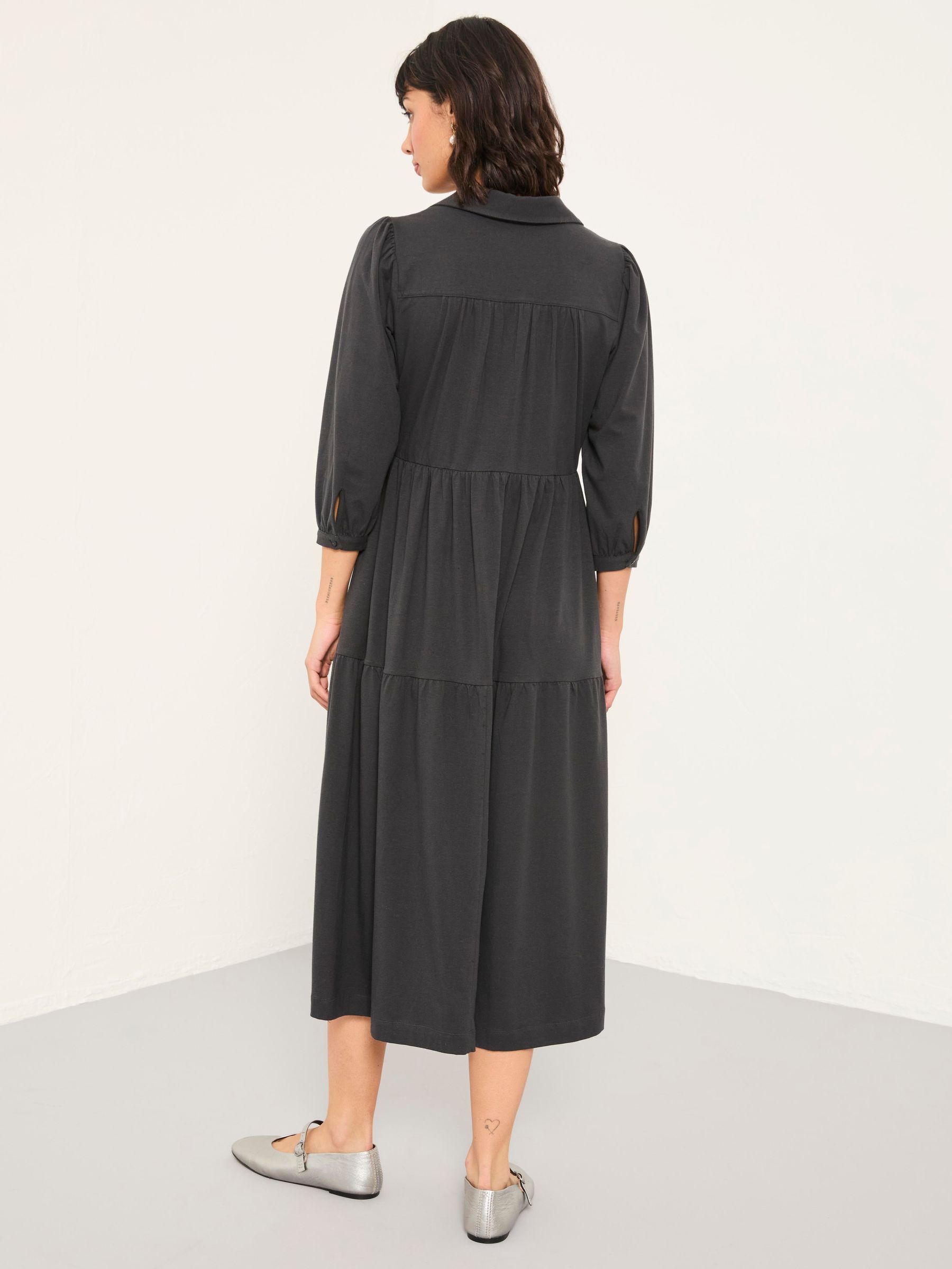 Lola Charcoal Grey Regular Jersey Midi Dress - Image 2 of 4