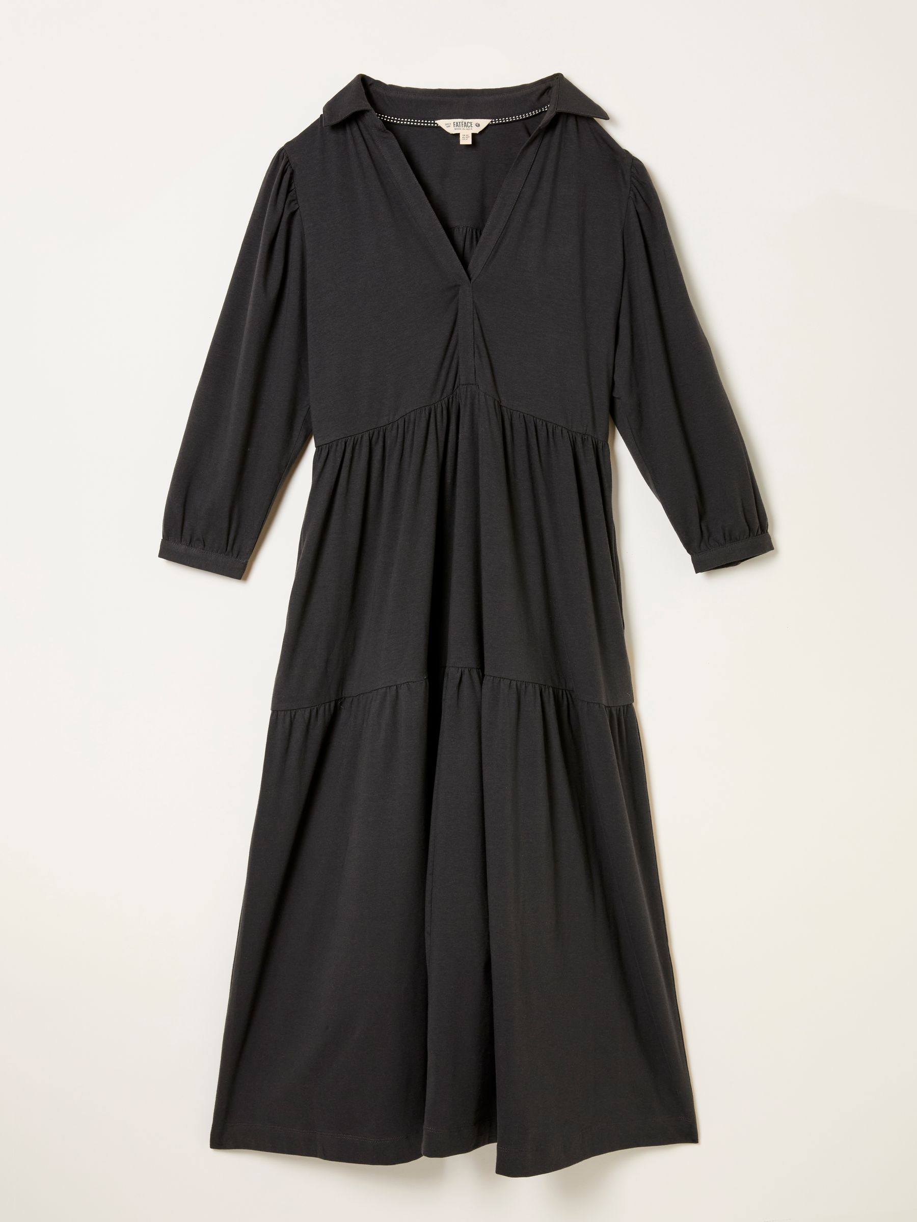 Lola Charcoal Grey Regular Jersey Midi Dress | FatFace