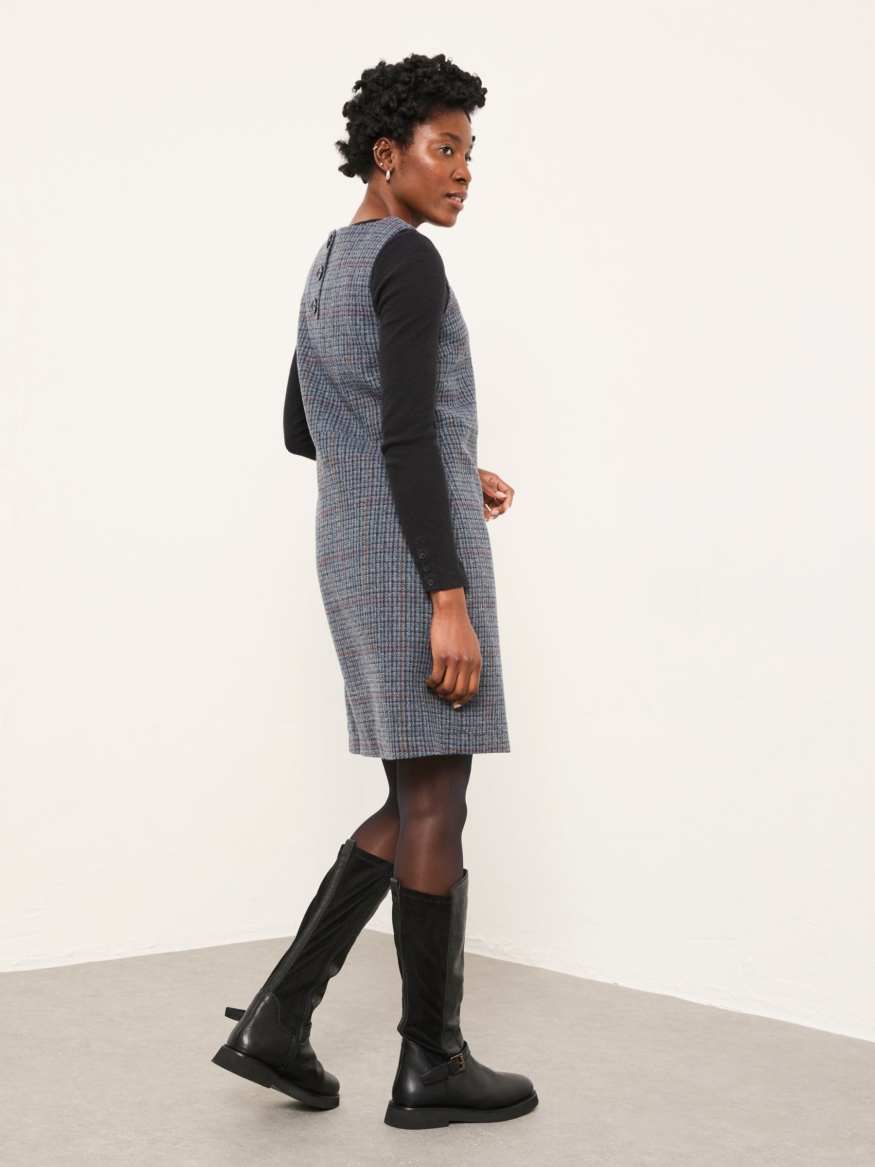 S tweed balloon dress mini グレー THEREDTHREAD / ザレッドスレッド】S tweed balloon dress mini